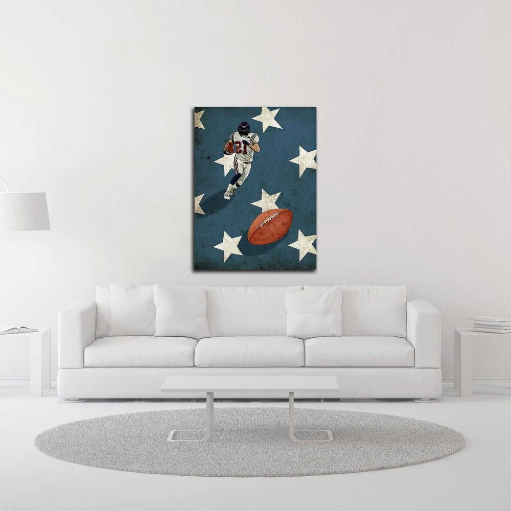 GraphINC Football 2 Canvas Wall Art - American Sports Decor - Ready to Hang Framed Print for Man Cave, Game Room & Office Decor