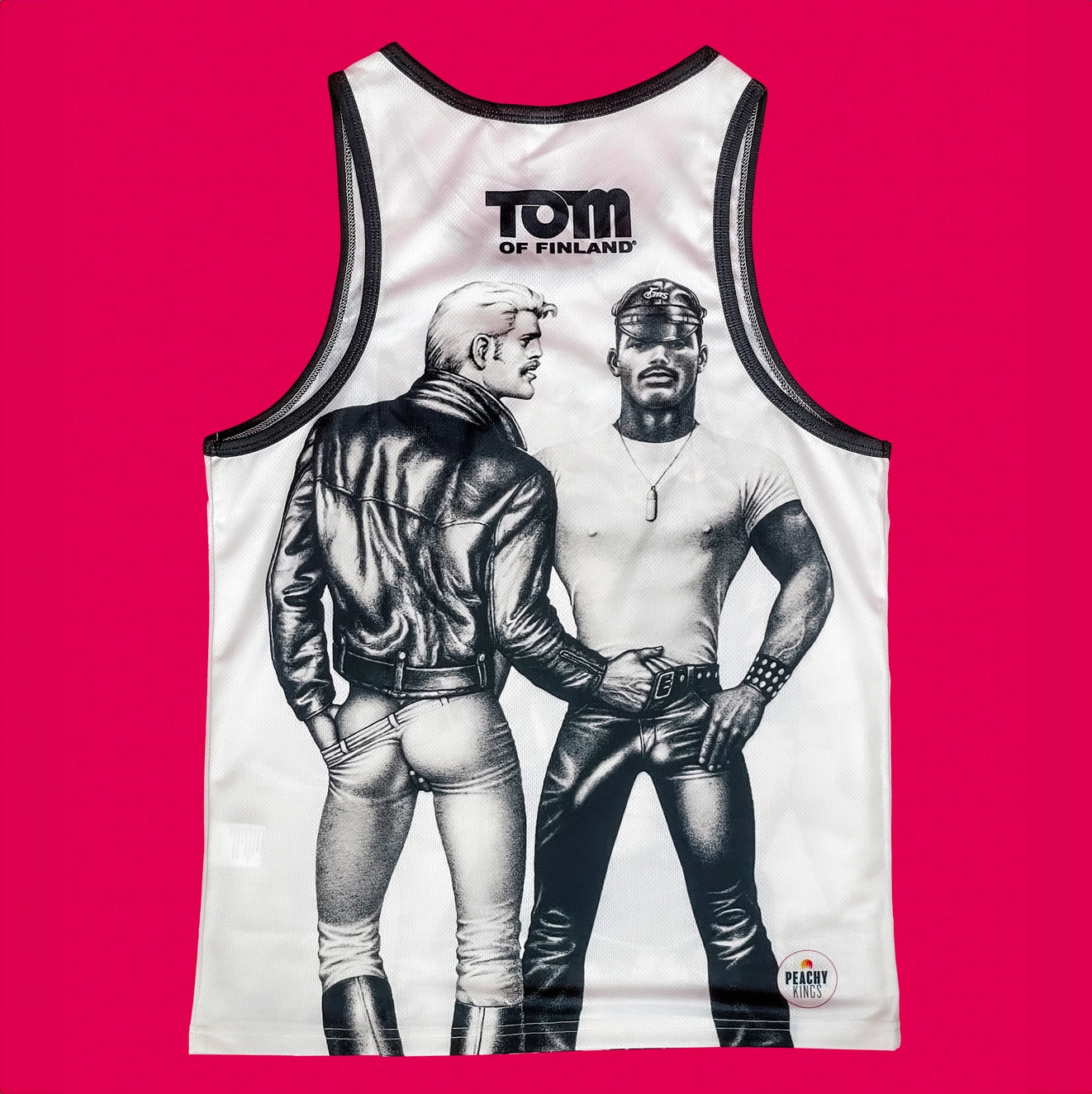 Tom of Finland Tom 73 Men's Mesh Tank Top - White | Breathable Summer Muscle Shirt for Gym, Beach & Casual Wear