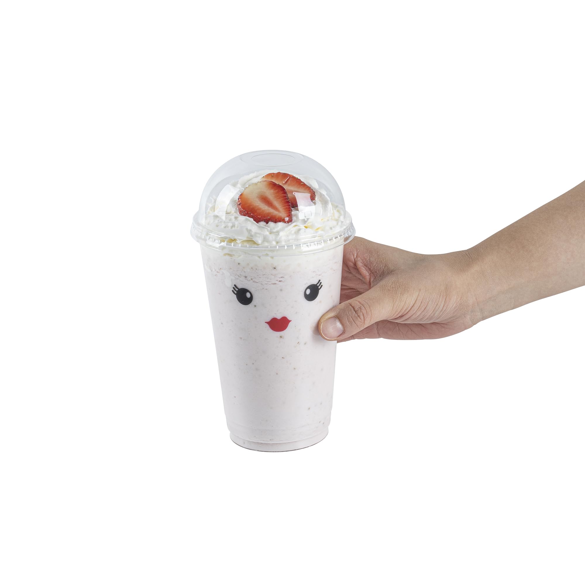 Visage Dome Lids for 9, 12 & 16 Oz Disposable Cups - 1000 Clear Plastic Drink Cup Lids with Straw Slot | Restaurantware Compatible | Perfect for Coffee Shops, Bubble Tea & Takeout Beverages