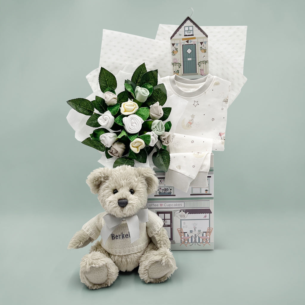 Personalized Neutral Baby Welcome Hamper - Little Love Bedtime Gift Set for Newborns, Baby Showers & Nursery Decor