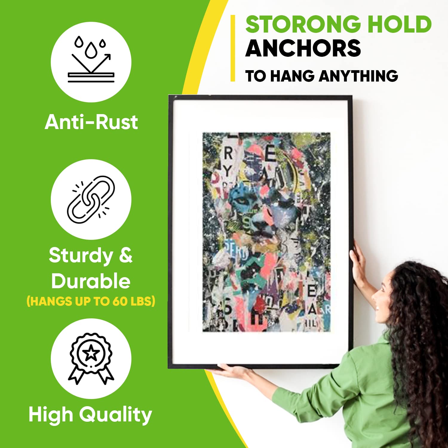 Heavy Duty #8 Zinc Drywall Anchors and Screws Kit - 25 Pack Self-Drilling Sheetrock Anchors for Secure Wall Mounting | No Pre-Drill Required | Perfect for Hanging Shelves, Mirrors & Home Decor