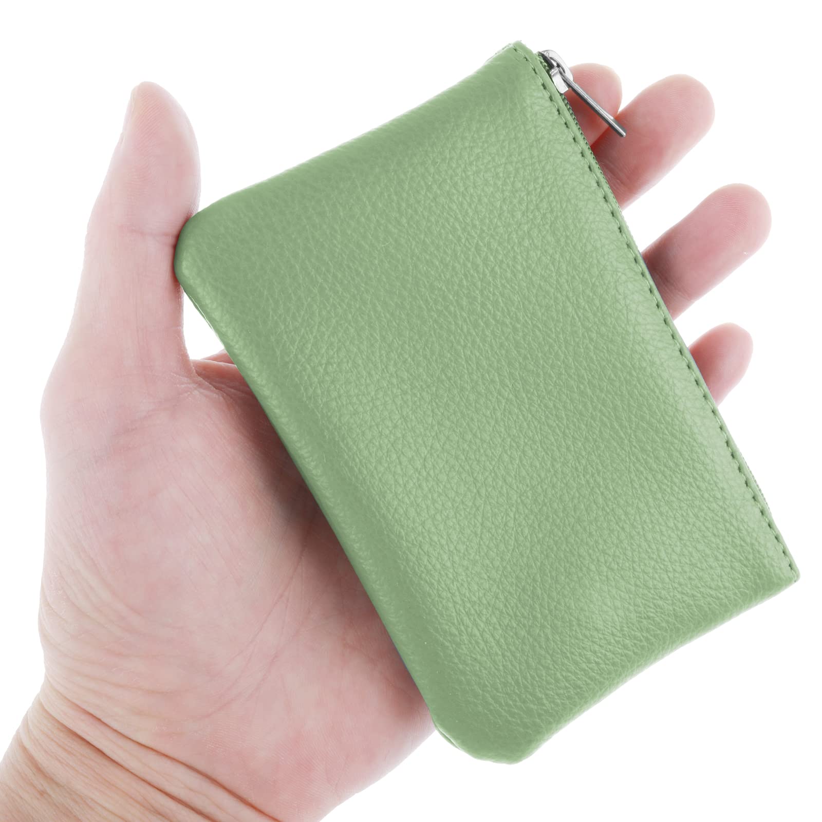 PU Lychee Pattern Zipper Coin Purse - Mini Portable Wallet for Women with Credit Card Slots, ID Holder & Keychain - Perfect for Change, Keys, Lipstick & Headphones (Green) | Ideal for Daily Use, Travel & Gift Giving
