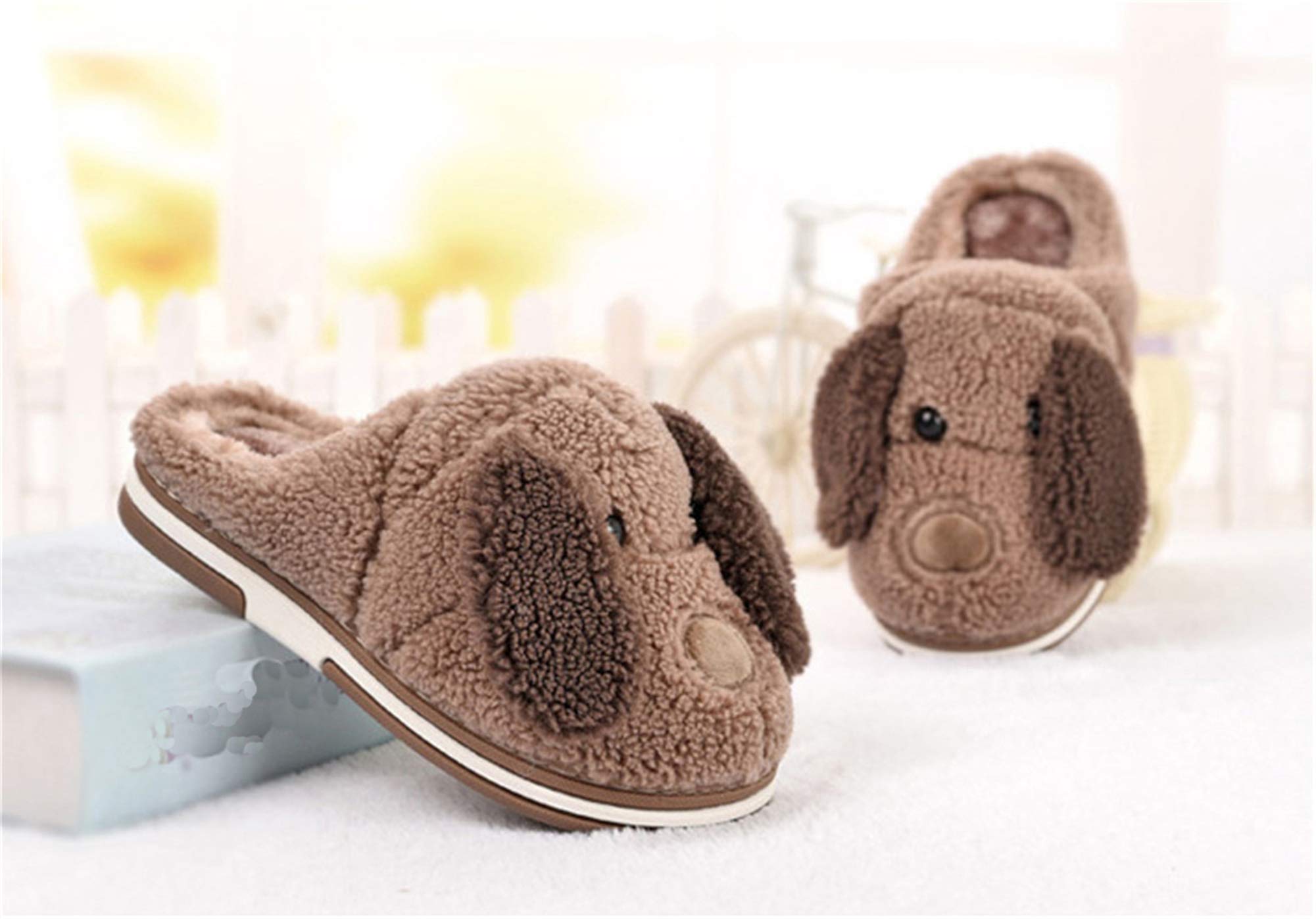 Soft Plush Animal Slippers for Adults & Kids - Cozy Dog Design Home Slippers for Indoor Comfort | Perfect for Family Lounging, Winter Warmth & Cute House Shoes
