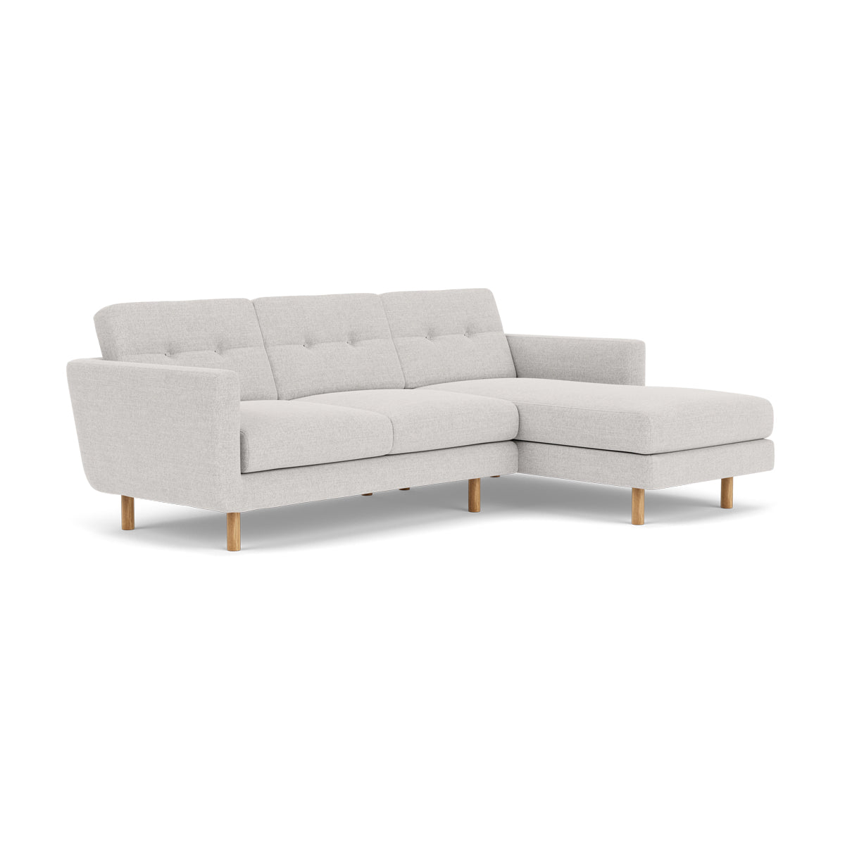 Conrad Fabric Right Chaise Sofa - Modern Sectional Couch for Living Room, Lounge & Home Theater - Comfortable Upholstered Furniture with Chaise Lounge