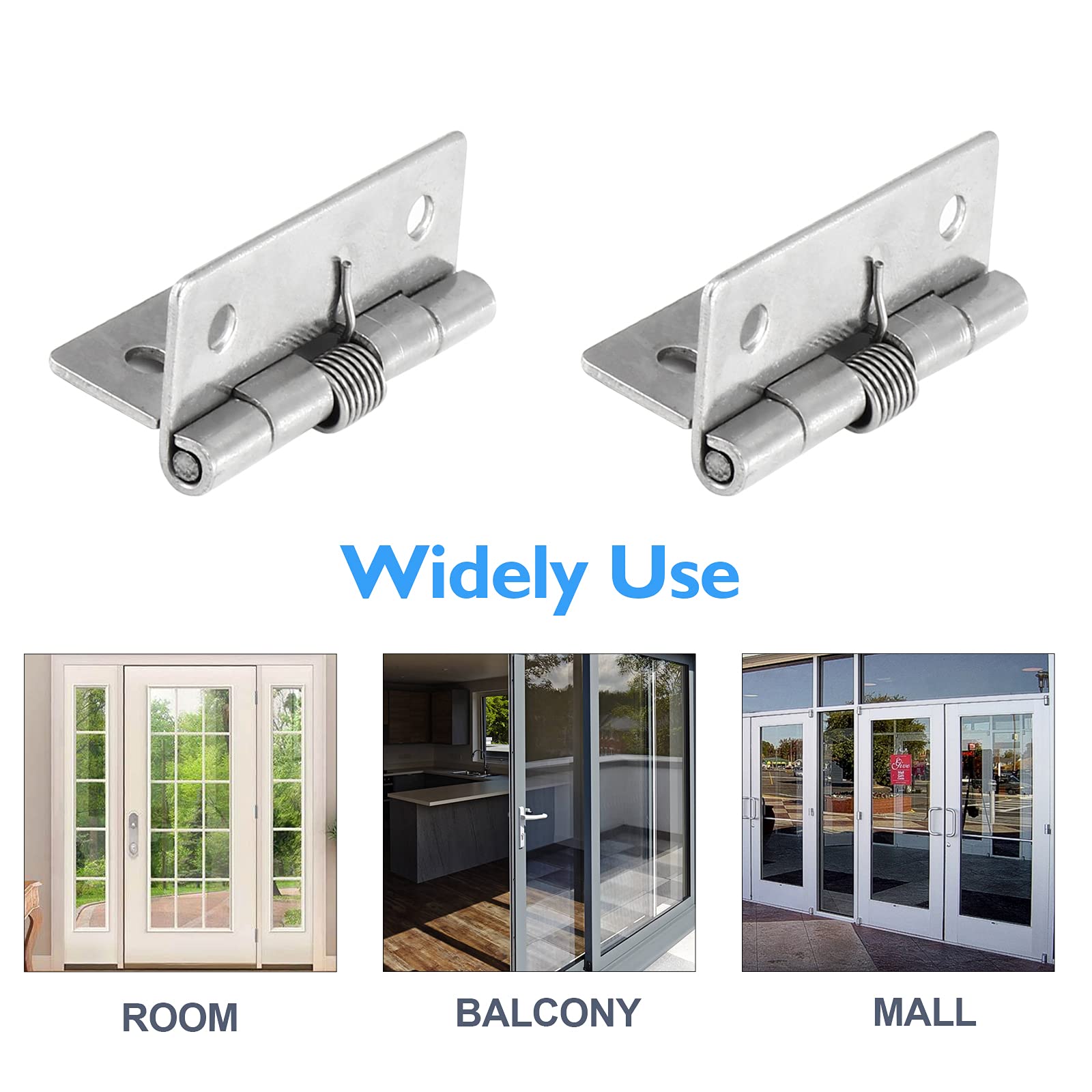 Luomorgo 4-Pack 2 Inch Stainless Steel Spring Loaded Cabinet Hinges - Self Closing Heavy Duty Hinges for Kitchen Cabinets, Bathroom Vanities & Furniture Doors (4 Pieces)