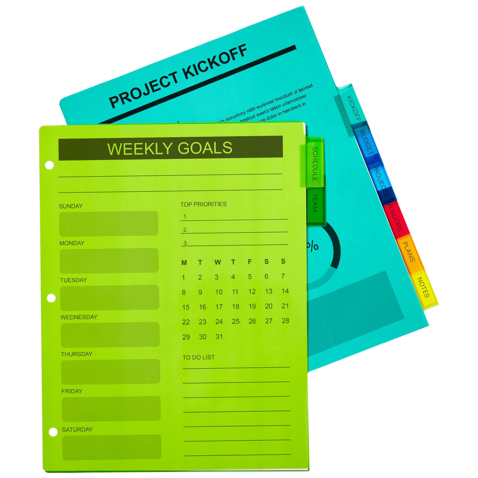 Avery 8-Tab Plastic Binder Dividers for 3-Ring Binders - Multicolor Insertable Big Tabs, 1 Set (11901) - Perfect for School, Office Organization & Document Filing