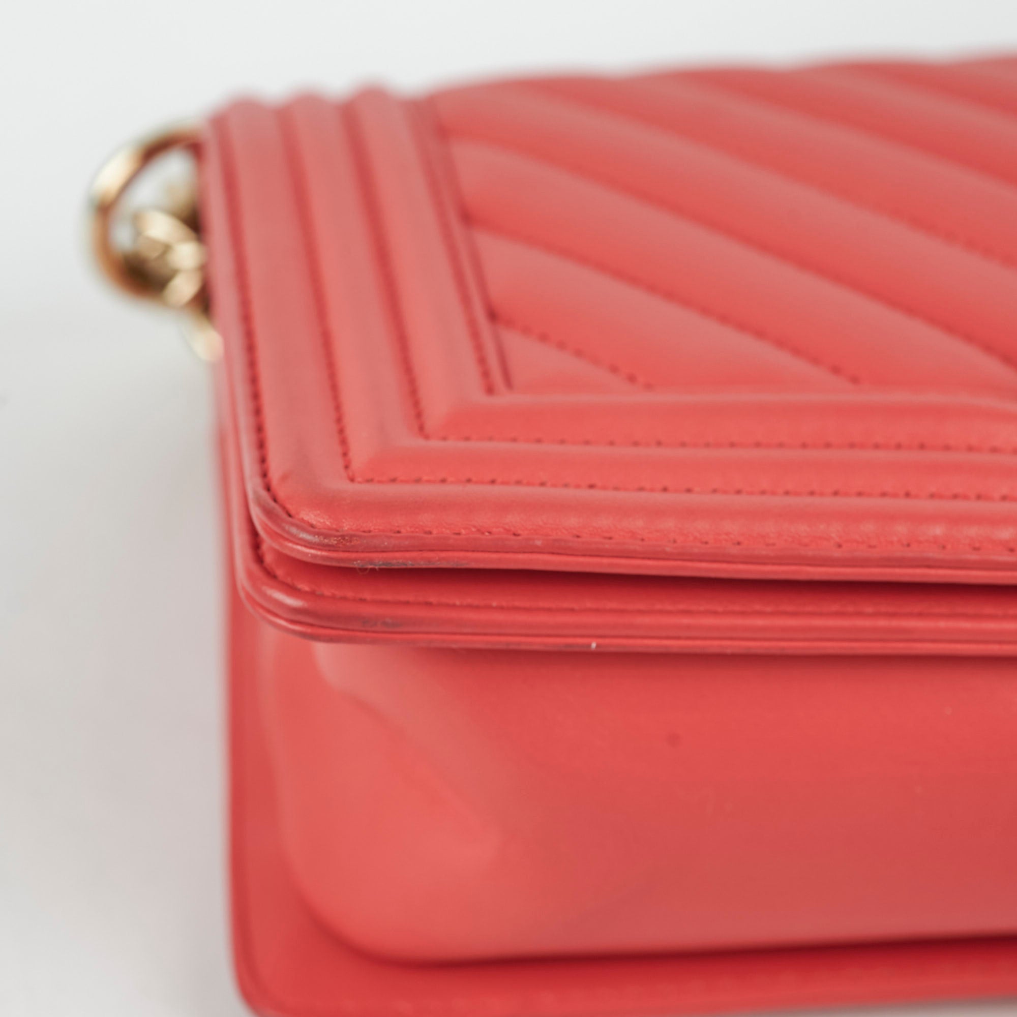Chanel Old Medium Boy Chevron Lambskin Coral Bag Series 27 - Luxury Designer Handbag for Women, Perfect for Parties, Dating & Special Occasions