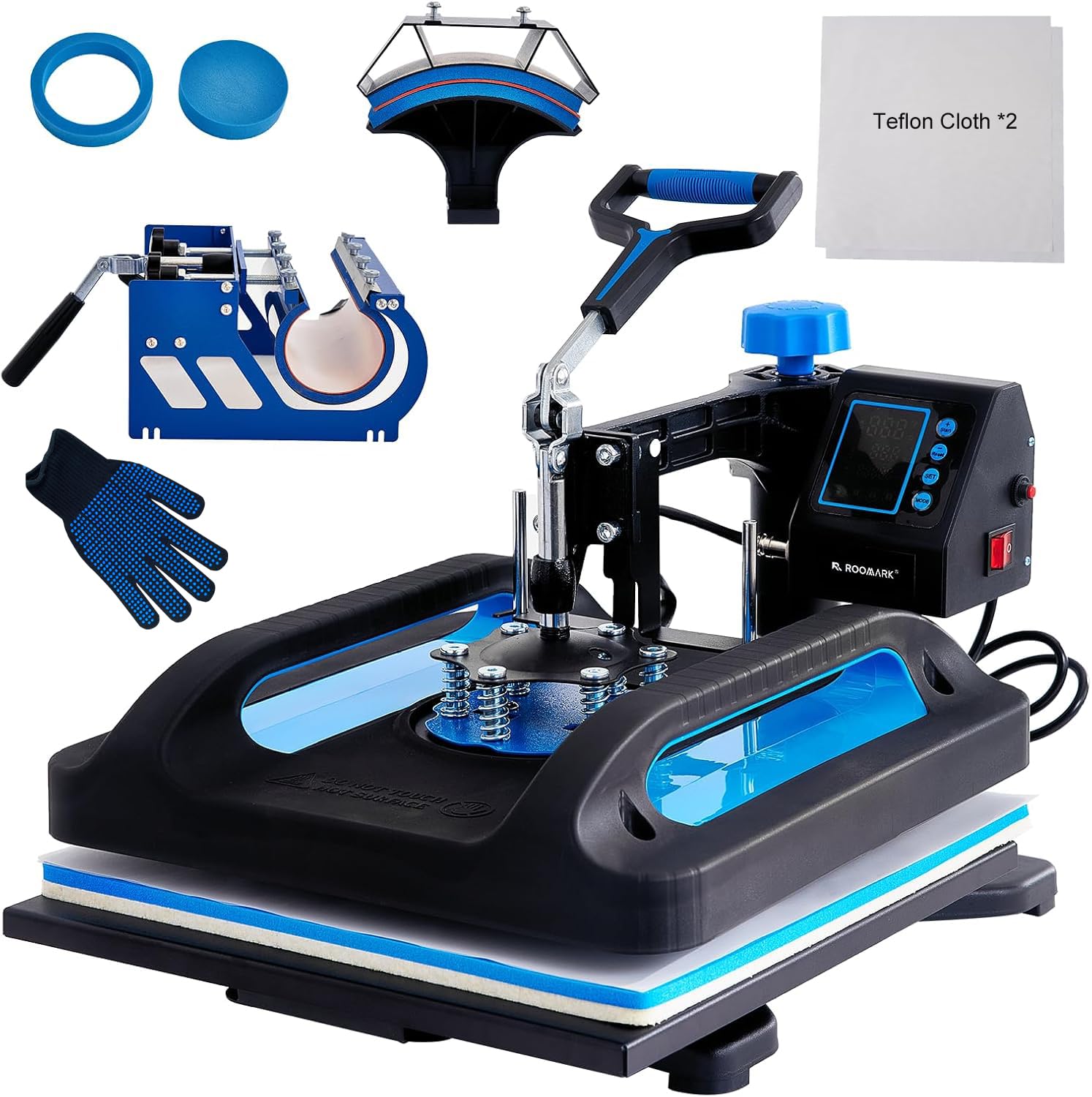 12x15 Inch 5-in-1 Digital Heat Press Machine with 360° Swing Away - Multifunctional Sublimation & Heat Transfer Machine for T-Shirts, Hats, Mugs, Plates - Perfect for DIY Crafts, Custom Apparel & Small Business Printing