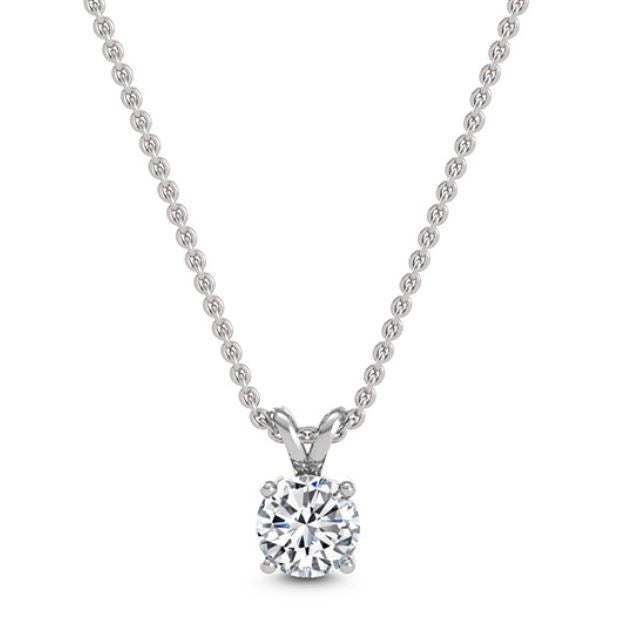Lab Grown Round Diamond Pendant Necklace - 1 Carat D Color VVS1 Clarity | Elegant Jewelry Gift for Women, Perfect for Weddings, Anniversaries & Special Occasions