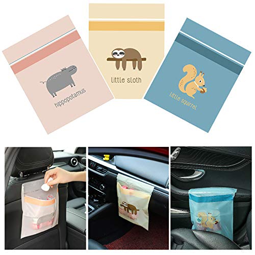 60-Pack Self-Adhesive Disposable Trash Bags - Leakproof & Durable Garbage Bags for Cars, Bedrooms, Offices - Perfect for Travel, Motion Sickness & Daily Waste Disposal