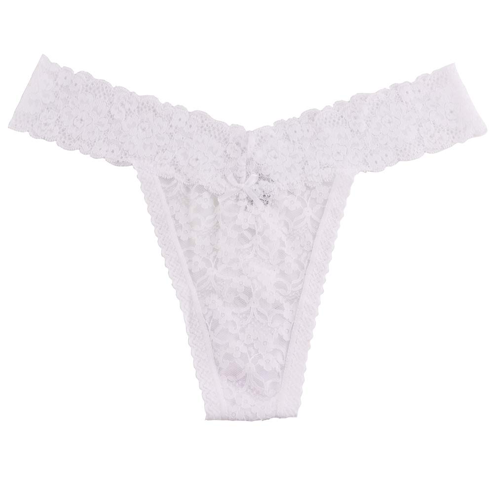 Sexy Lace Thong Panties for Women - 5 Pack V-String Cheeky Underwear with Sheer See-Through Design | Perfect for Date Night, Lingerie Sets & Sensual Occasions