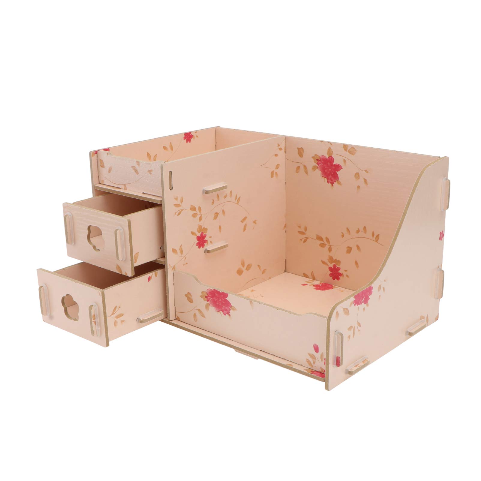 Wooden Desktop Storage Drawer Organizer for Makeup, Jewelry & Office Supplies | Cabilock Cosmetic & Vanity Organizer | Perfect for Home, Office & Travel Use