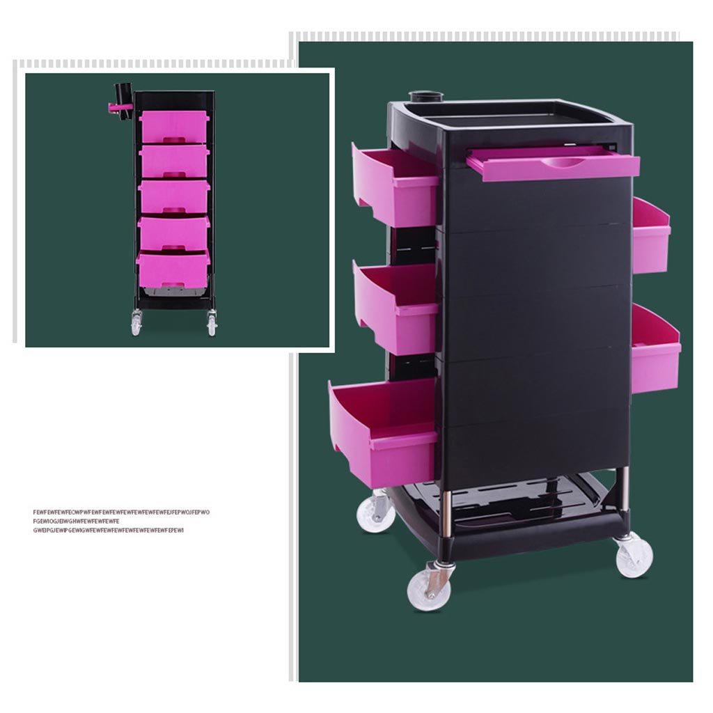 Premium MERTNK Salon Storage Cart with Drawers - Professional Beauty & Barber Tool Cabinet Trolley for Hair Stylists (Black & Purple) - Ideal for Salon Organization, Mobile Styling & Product Storage