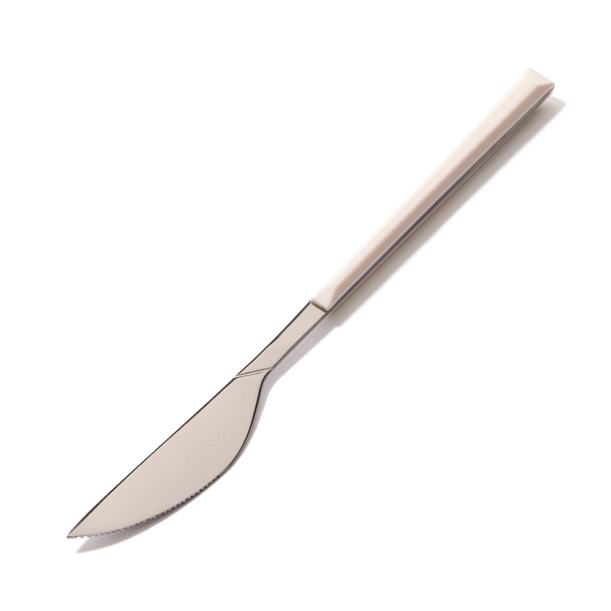Premium White Color Handle Dinner Knives - 12-Piece Stainless Steel Cutlery Set for Formal Dining, Restaurant Use & Home Entertaining