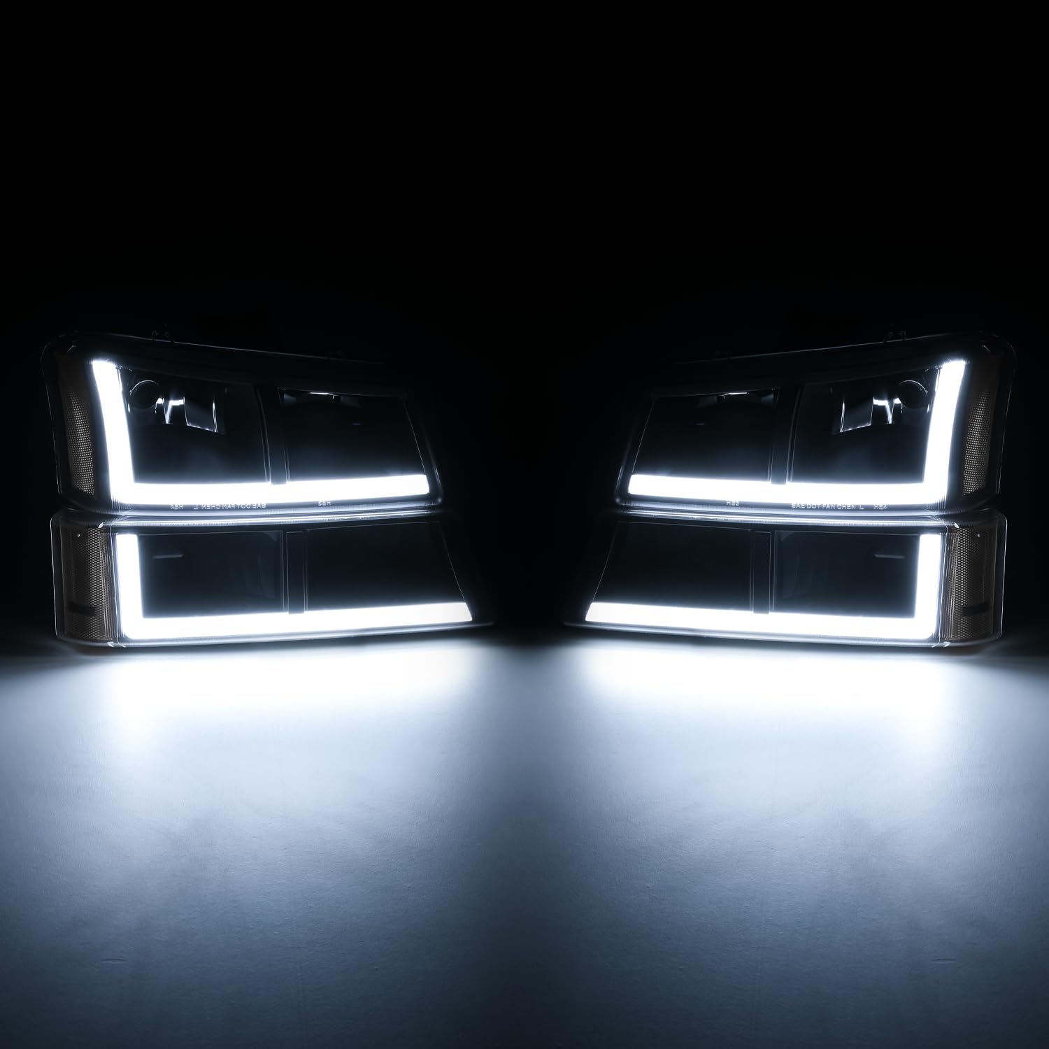 M-AUTO LED Headlights for 03-06 Chevy Silverado - DRL Daylight Strips | Off-Road & Night Driving