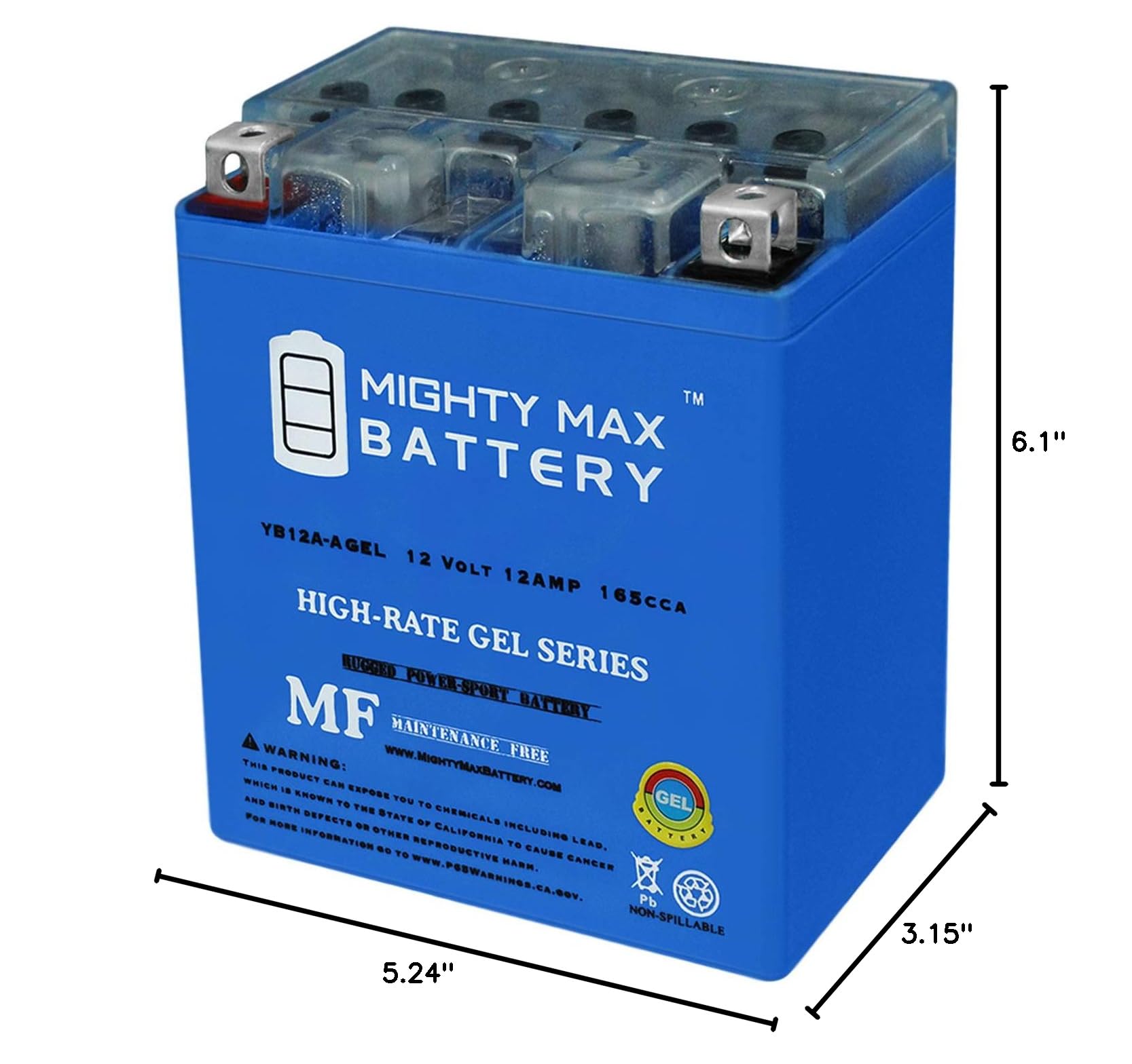 Mighty Max 12V 12AH 165CCA GEL Replacement Battery for BM-UT12C - Compatible with Power Wheels, Scooters, and Mobility Devices - Perfect for Outdoor Toys, Medical Equipment, and Backup Power Systems