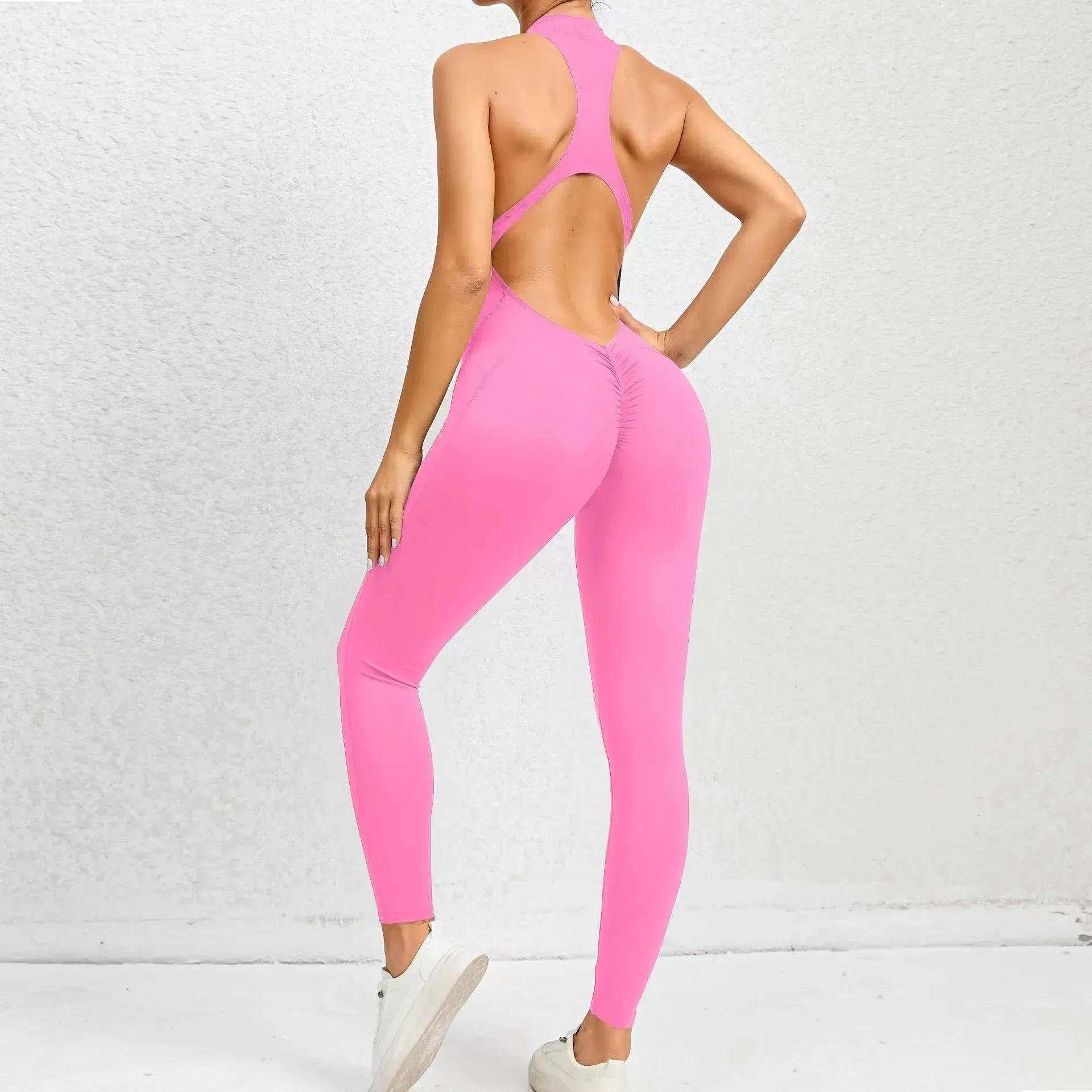 2024 Women's Yoga Sets One Piece - Sleeveless Vest Exercise Crop Jumpsuit with Scrunch Back Pants for Gym, Workout & Fitness | Perfect for Yoga, Pilates, Running and Active Lifestyle