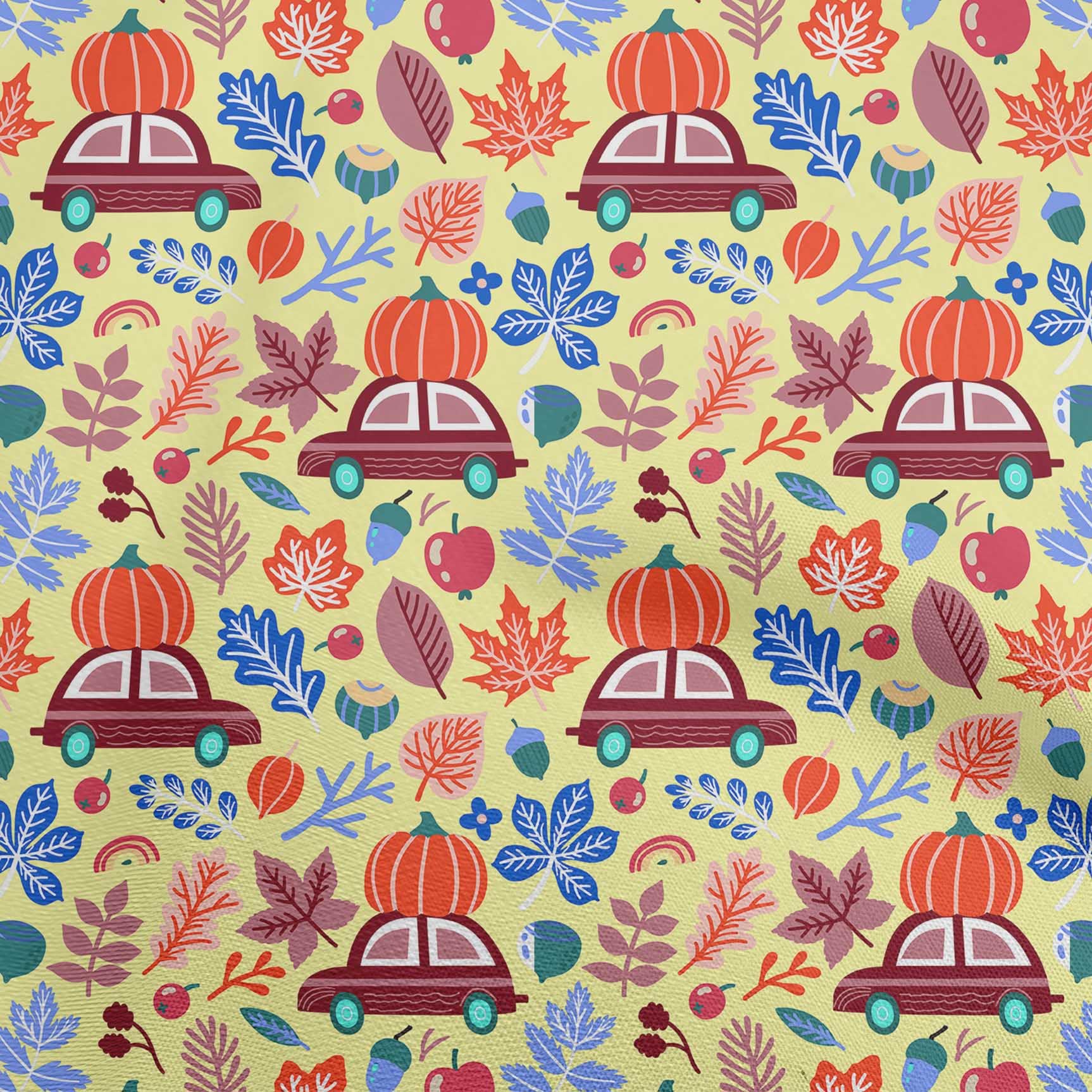 Premium 100% Cotton Poplin Twill Fabric - Yellow Print for Kids Clothing & Quilting - 56 Inch Wide by The Yard - Perfect for Autumn/Winter Sewing Projects, DIY Crafts & Home Decor