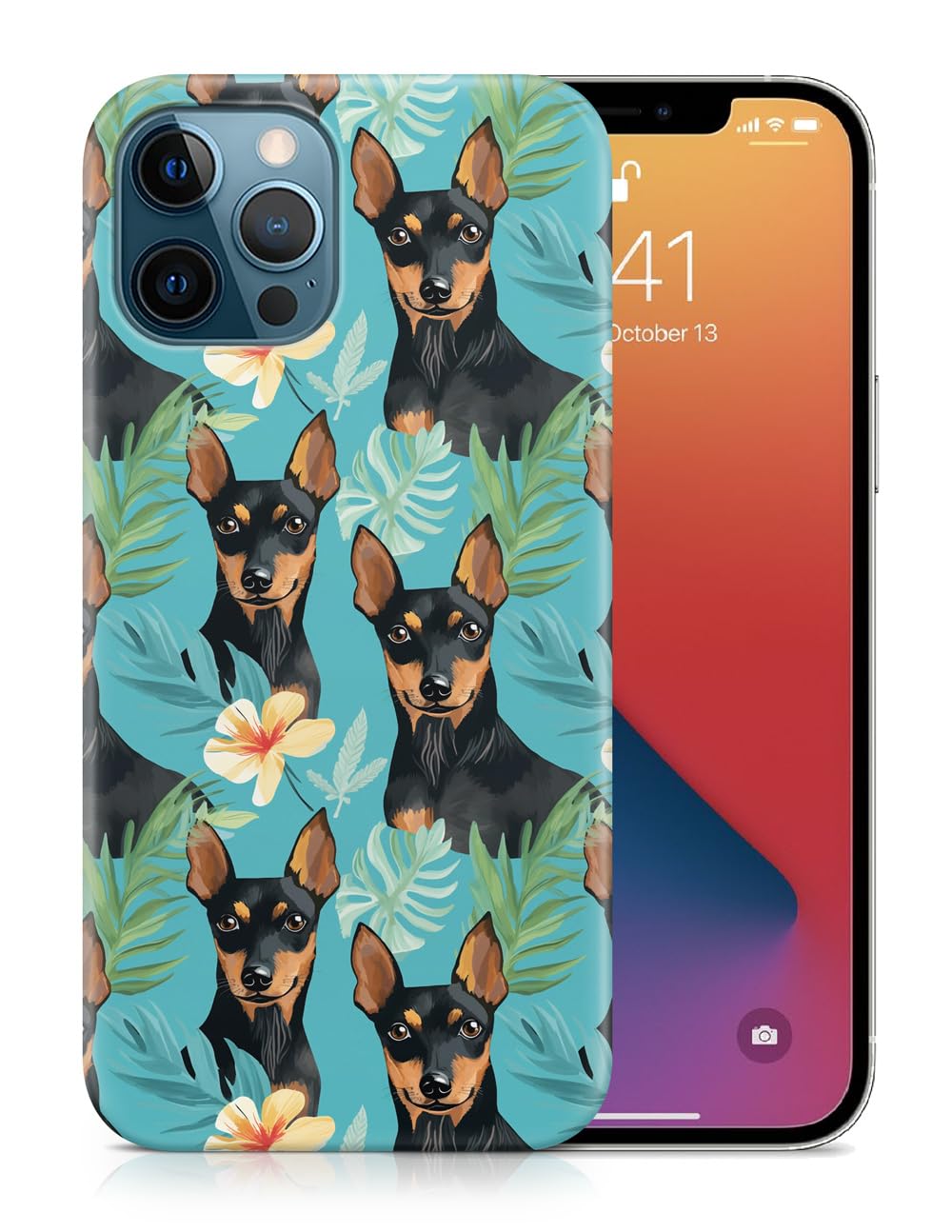 Stylish Manchester Terrier Puppy Dog Design Polycarbonate Phone Case for Apple iPhone 12 Pro - Perfect for Pet Lovers & Everyday Protection