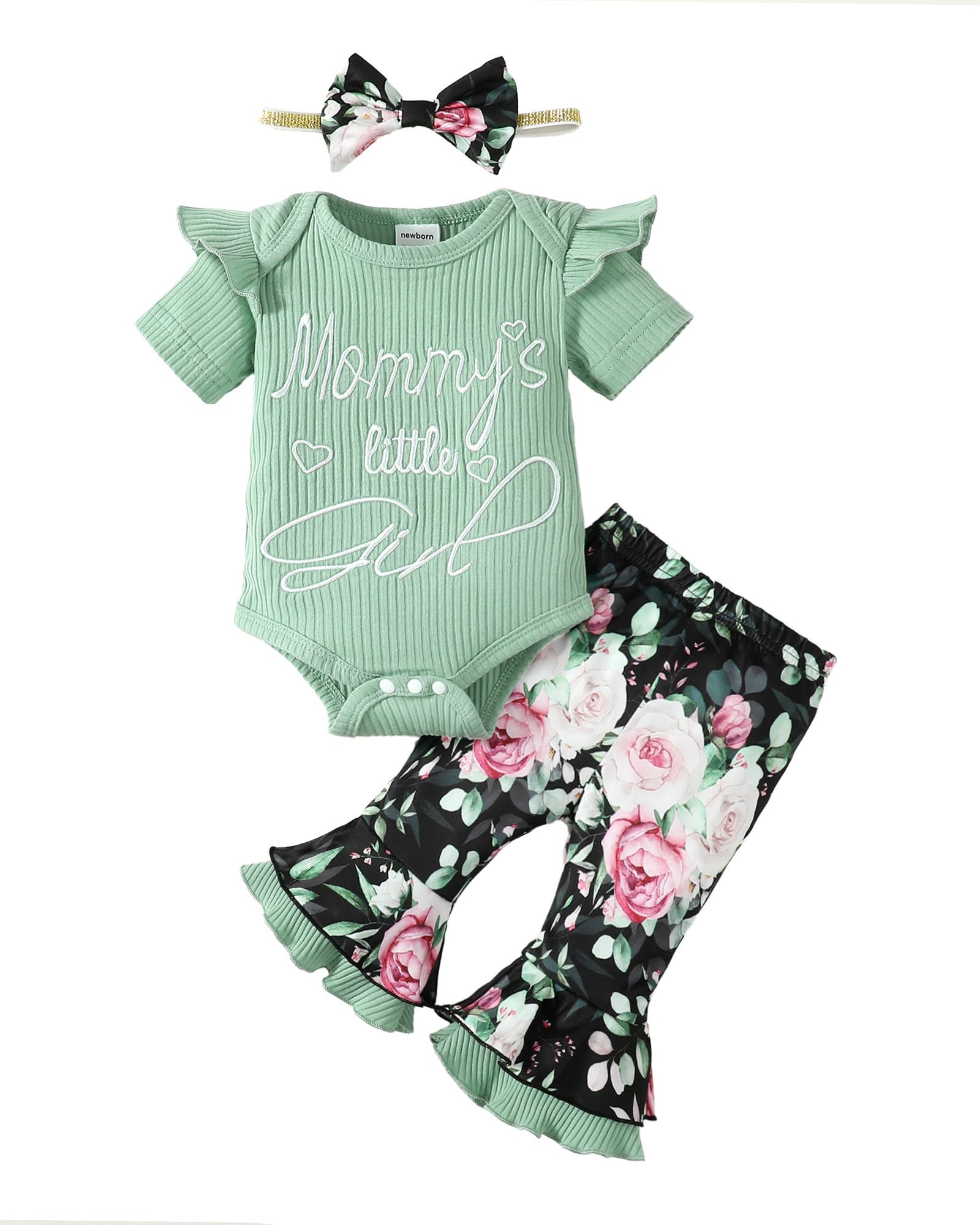 Adorable Infant Baby Girl Clothes Set - Soft Long Sleeve Romper & Pants Outfit for Newborns | Cozy Fall & Winter Baby Girl Fashion | Perfect for Family Photos, Holiday Outings & Nursery Wear