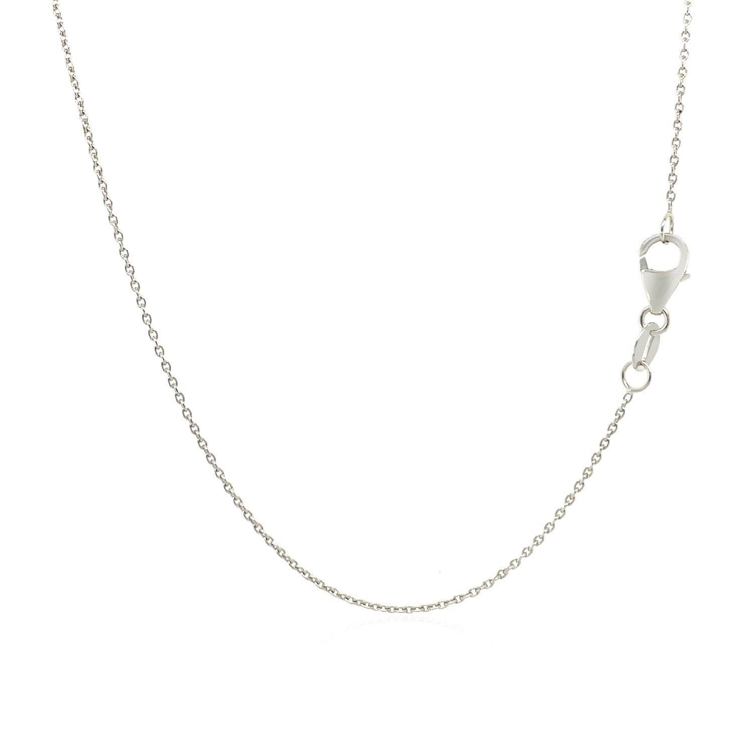 10K White Gold Oval Cable Link Chain Necklace - 0.97mm Thin Dainty Chain for Women, Perfect for Layering, Gift Giving & Everyday Wear