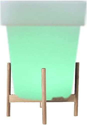 Solar LED Illuminated Plant Pot - Modern Decorative Flower Planter with Built-in Lighting for Indoor Desk, Garden, Yard & Landscape Decor