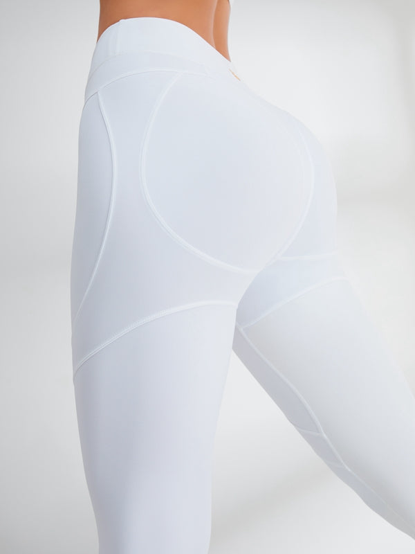 ZASUWA Women's Sexy Push Up High Waisted Leggings - Butt Lifting Workout Pants for Yoga, Gym & Running - Juicy White Tummy Control Fitness Leggings