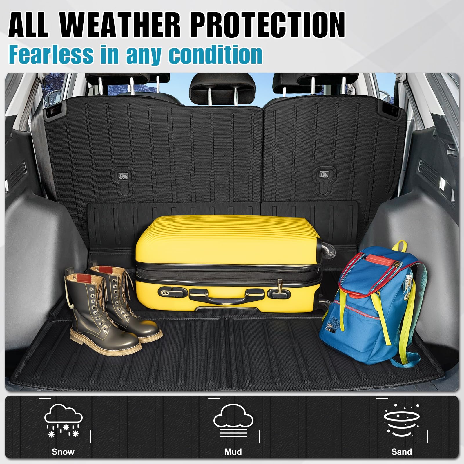 All-Weather Floor Mats for Honda CR-V 2023 2024 2025 - Complete Set with Trunk Liner, Backrest Protectors & Door Sill Guards | Durable Car Accessories for SUV Protection & Easy Cleaning