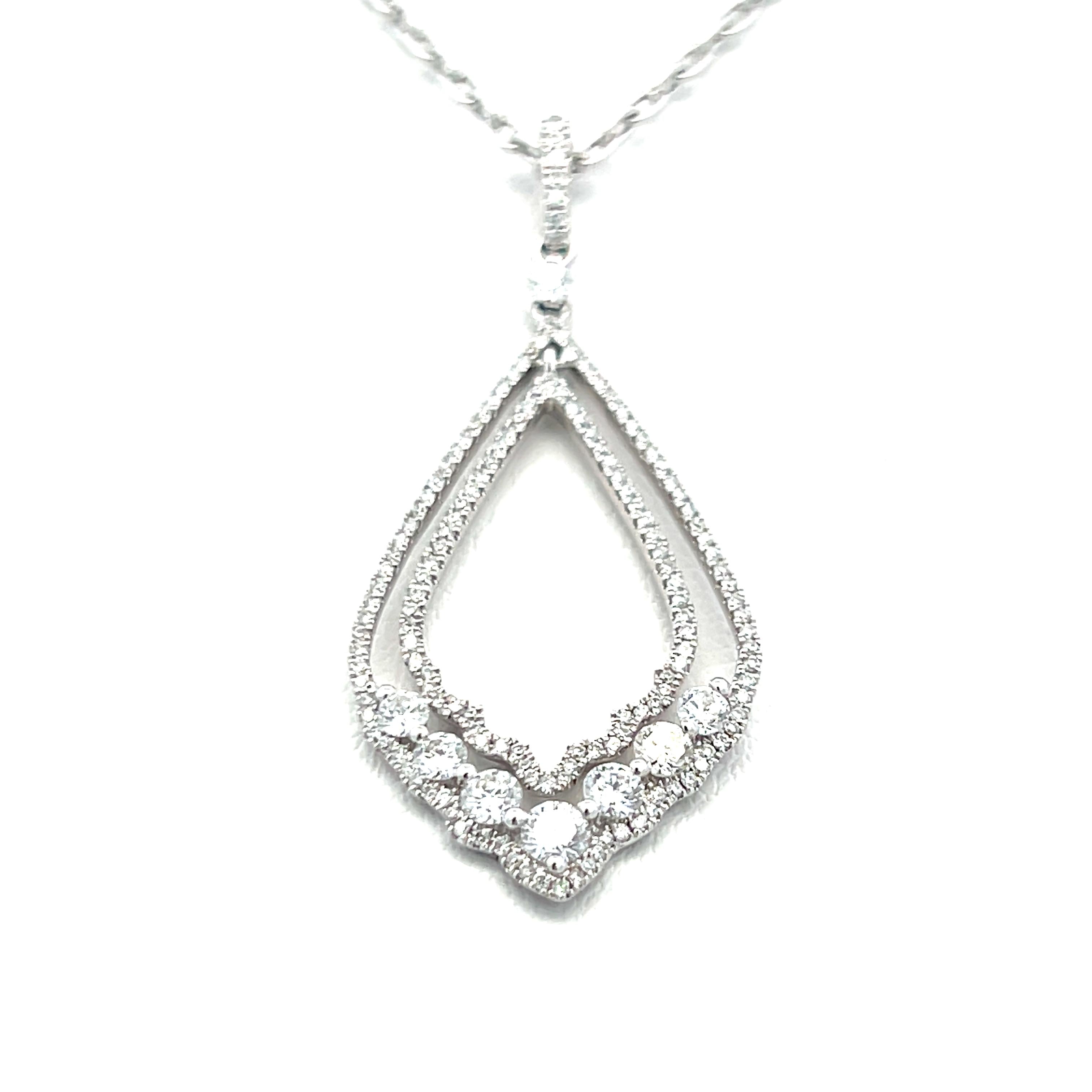 0.75 Carat Round Brilliant G VS2 Diamond 18K White Gold Pendant Necklace for Women - Elegant Everyday Jewelry & Perfect Gift for Anniversary, Birthday, Valentine's Day