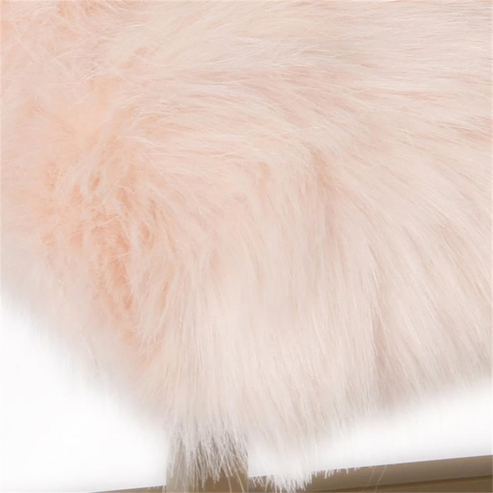 HomePop Faux Fur Ottoman Bench - Pink Upholstered Storage Footrest for Living Room & Bedroom | Cozy Home Decor Furniture | Perfect for Small Spaces, Nursery & Dressing Areas