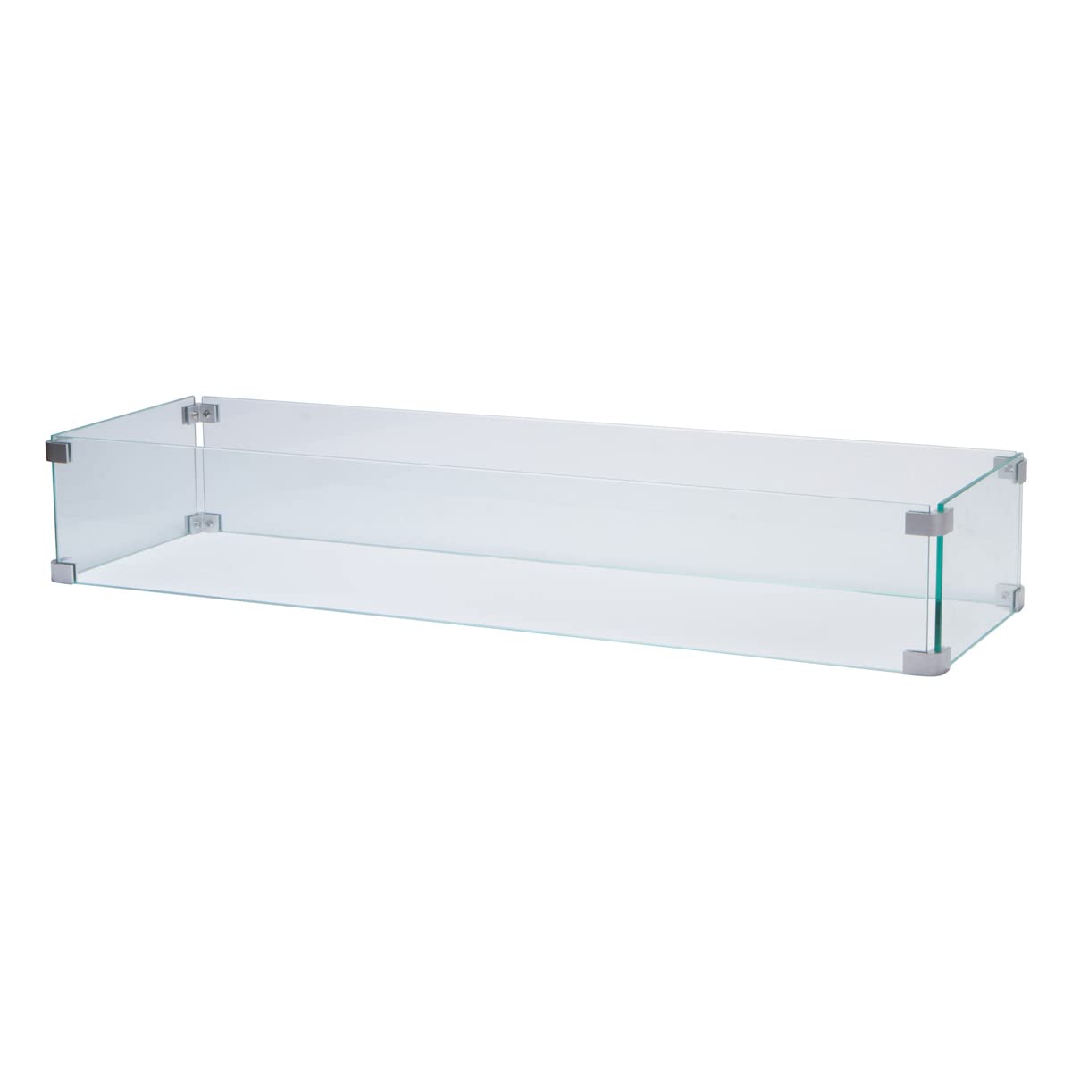 Shine Company 6013 Clear Rectangular Glass Wind Guard for Candle Holders - Perfect for Dining Tables, Fireplace Mantels & Outdoor Patio Decor