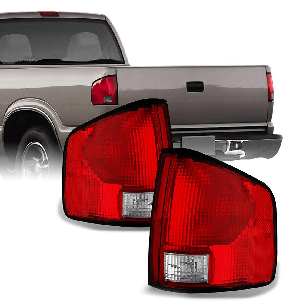 High-Quality Somona Red Clear Tail Lights & Brake Lamps Replacement - Perfect for Chevy, GMC, Ford Trucks & SUVs - Enhance Nighttime Safety & Style