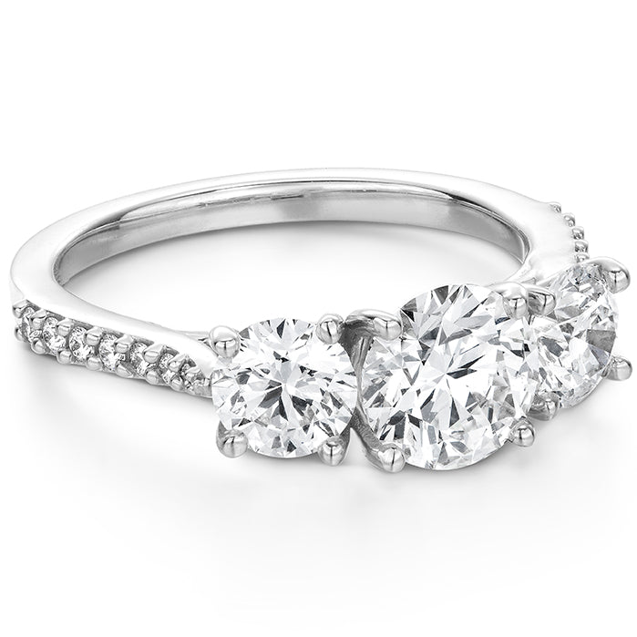 Hearts On Fire Camilla Three Stone Diamond Engagement Ring - 1.5 Carat Round Cut Halo Setting, Platinum Band for Women - Perfect for Proposals, Anniversaries & Bridal Jewelry