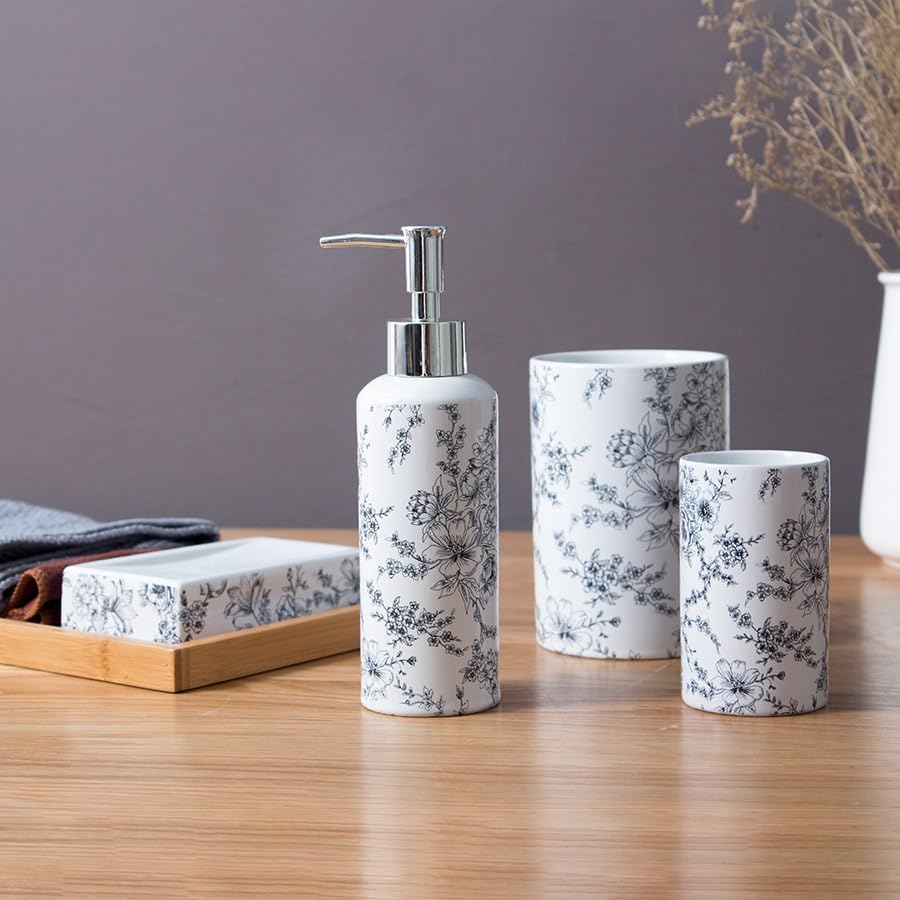 4-Piece Multifunctional Bathroom Set - Toothbrush, Washing Cup, Mouthwash Cup & More for Travel & Home Use