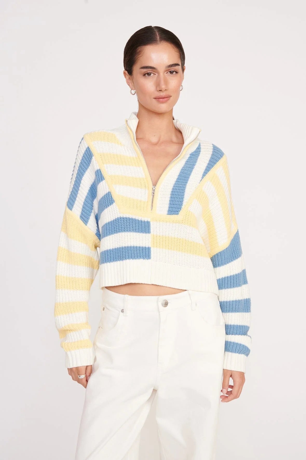 Cropped Hampton Sweater for Women - Soft Buttercup Yellow Knit Pullover | Perfect for Fall Layering, Beach Cover-ups & Casual Outfits