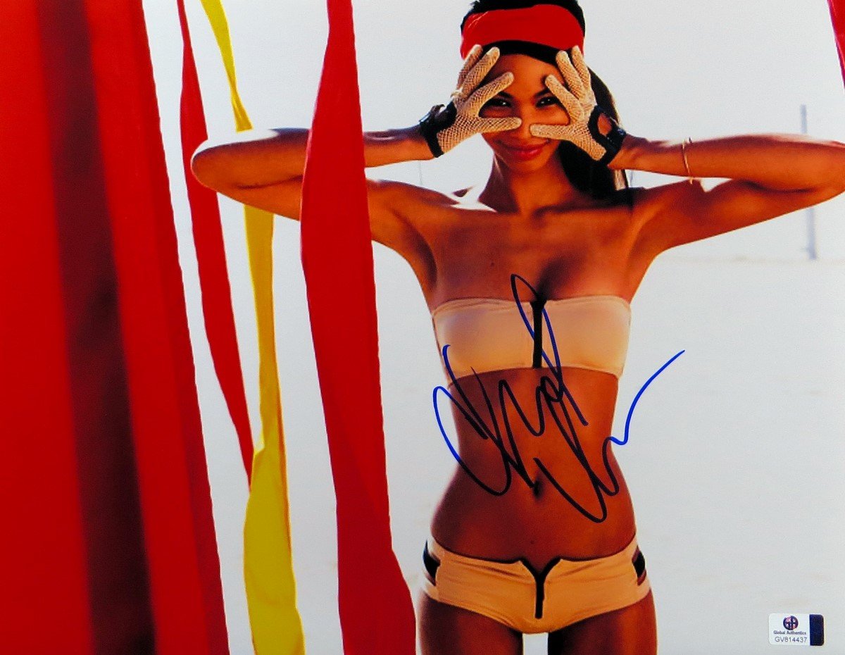 Chanel Iman Signed Autographed 11x14 Photo - Victoria's Secret Bikini Model Collectible - Perfect for Fans, Memorabilia Collectors & Home Decor