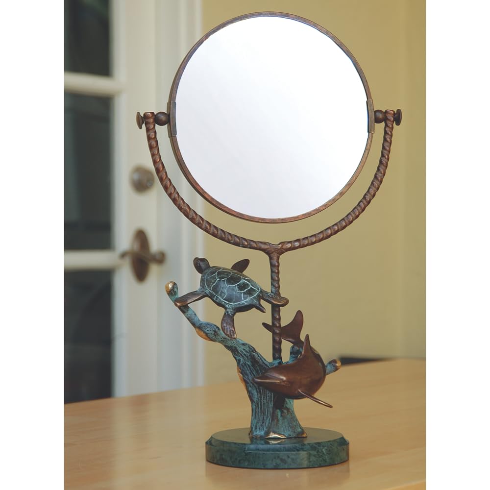 SPI Home Turtle Dolphin Mirror - Decorative Wall Mirror for Bathroom, Bedroom, Living Room - Perfect for Coastal, Nautical & Beach House Decor