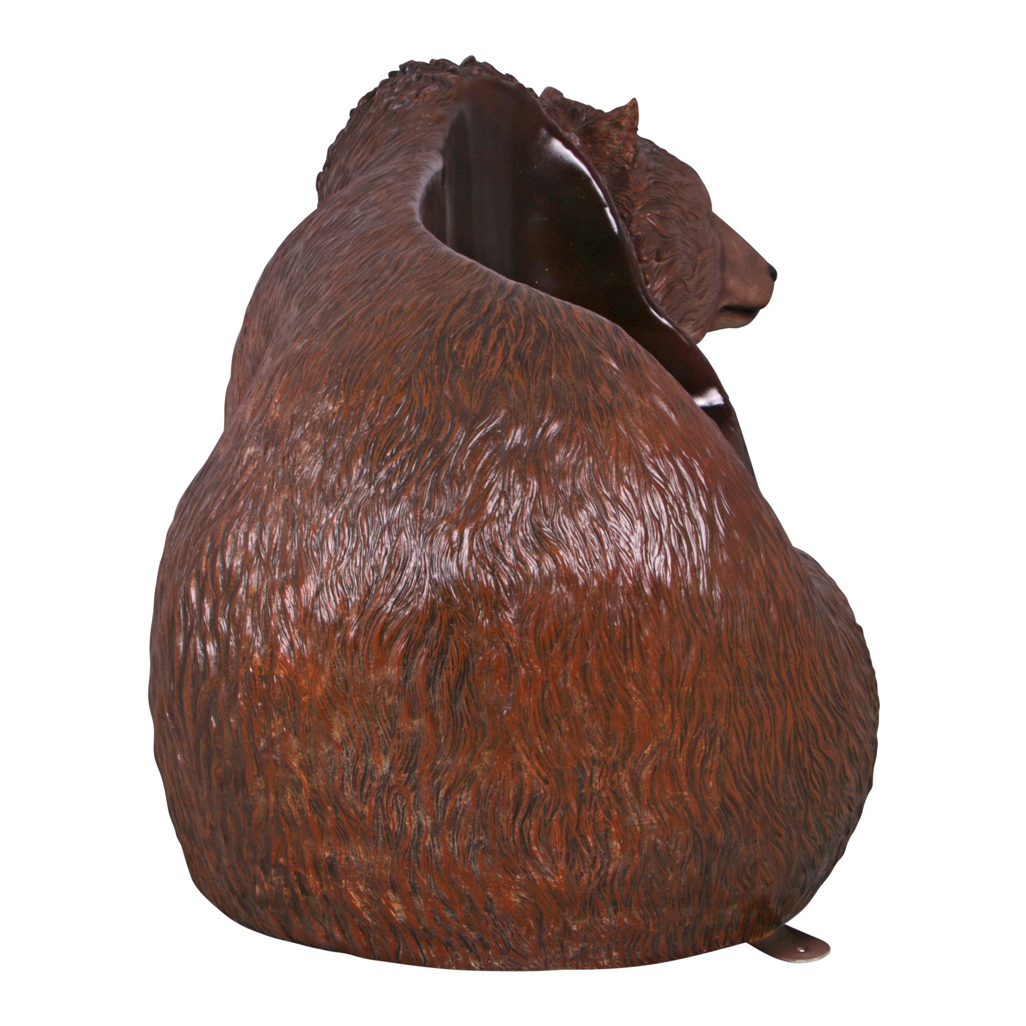 Design Toscano Brawny Grizzly Bear Outdoor Garden Bench - 79 Inch Resin Sculptural Seat with Brown Finish - Perfect for Patio, Lawn, and Backyard Decor