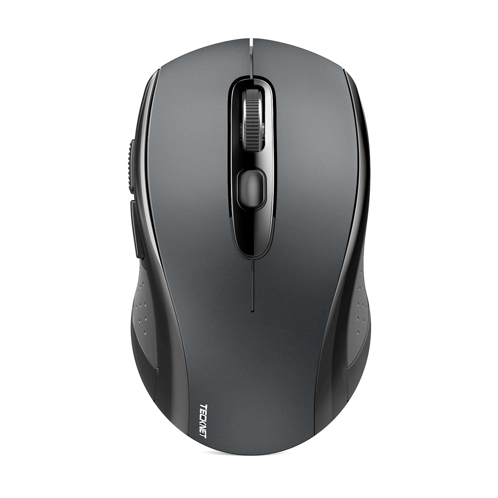 TECKNET Bluetooth Wireless Mouse - 3 Modes (Bluetooth 5.0/3.0 & 2.4G) with 4000 DPI, USB Nano Receiver, Compatible with Laptop, MacBook Pro/Air, PC - Portable Optical Mouse for Office, Travel & Home Use (Grey)