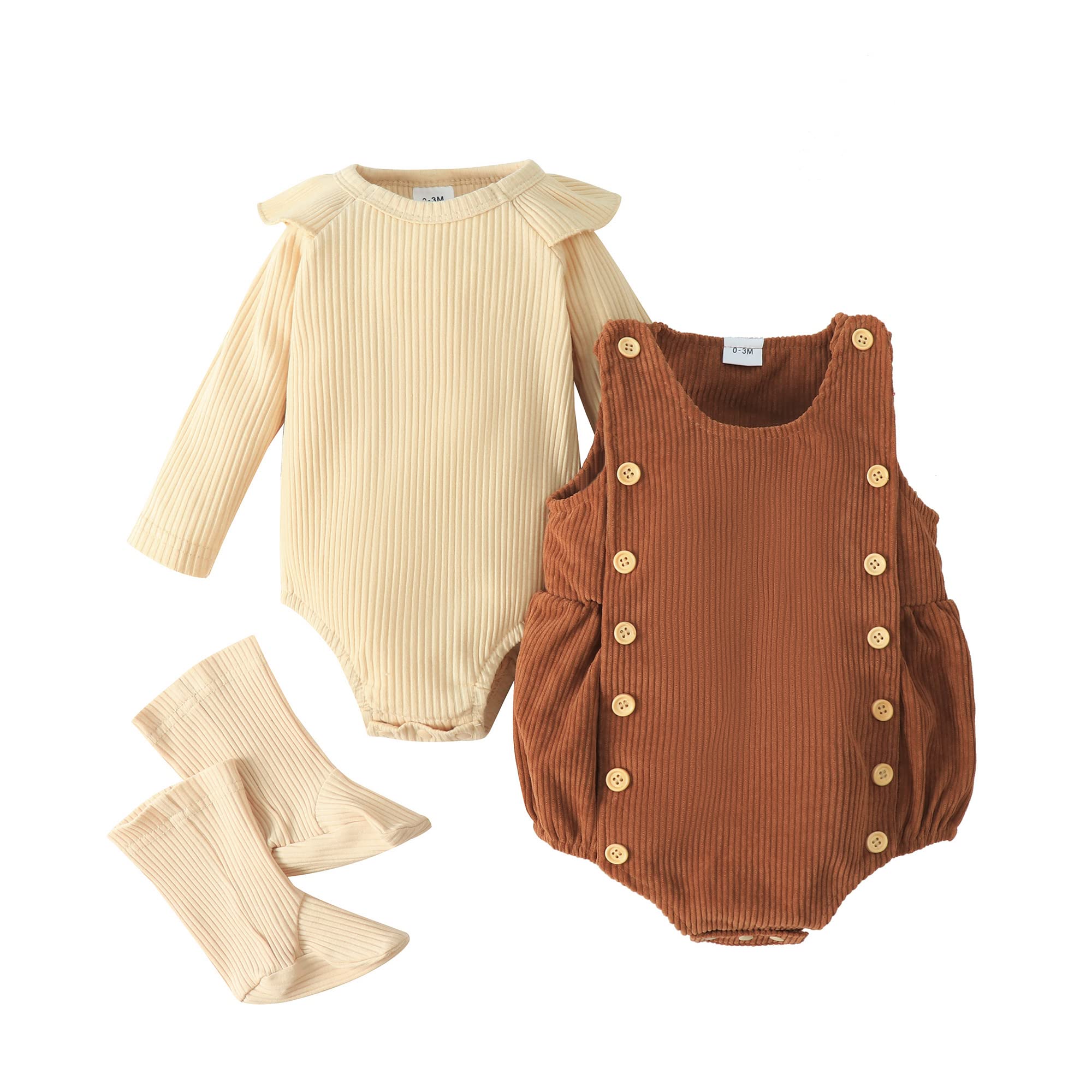Newborn Baby Girl Clothes - Soft Cotton Knit Long Sleeve Romper with Footed Pants & Snap Buttons | Winter Infant Outfits for Newborns 0-3 Months | Perfect for Family Photos, Holiday Gifts & Cozy Winter Wear