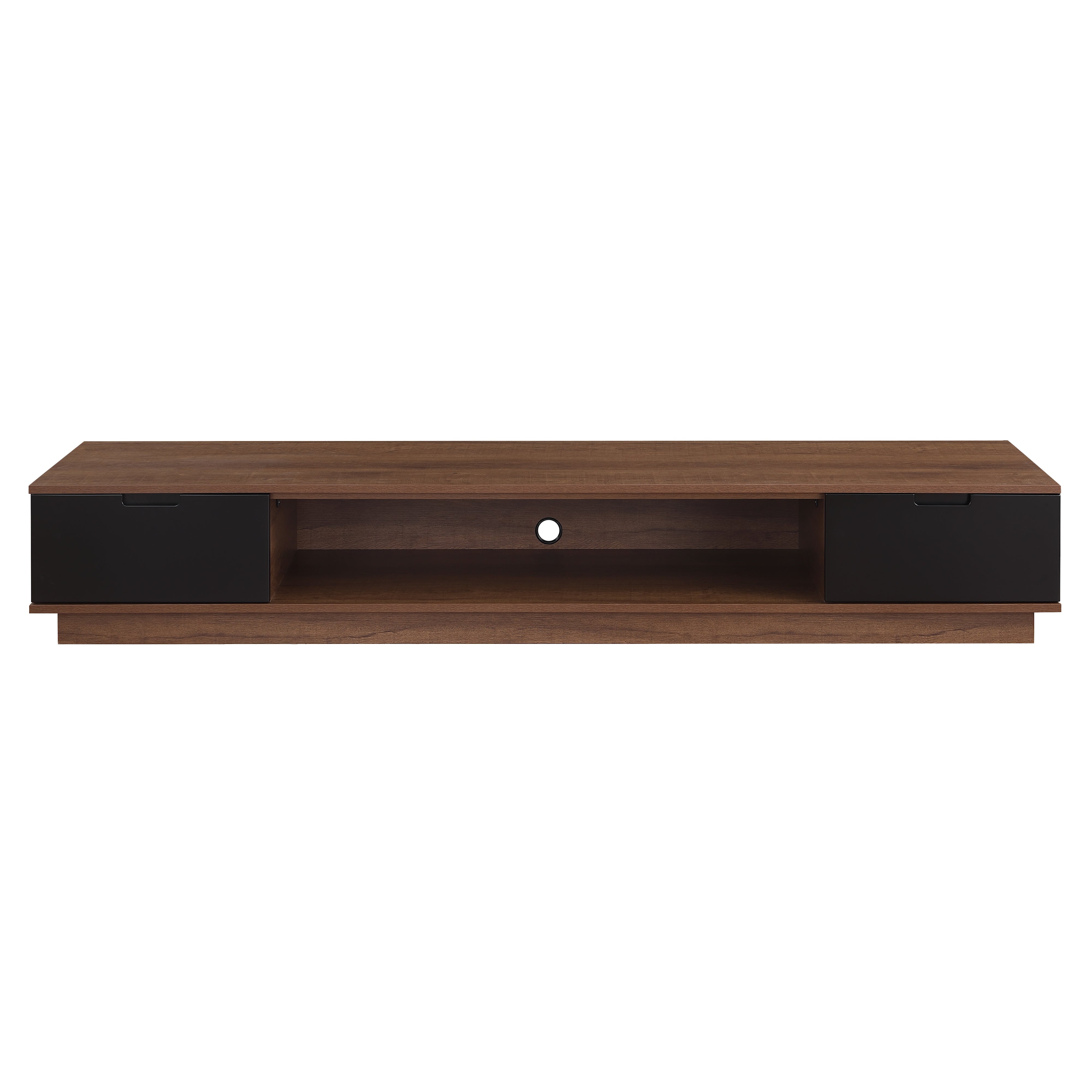 Taurs Dark Oak Rio Entertainment Center - 2200mm Low Line TV Cabinet & Media Storage Unit for Living Room, Home Theater, and Gaming Setup