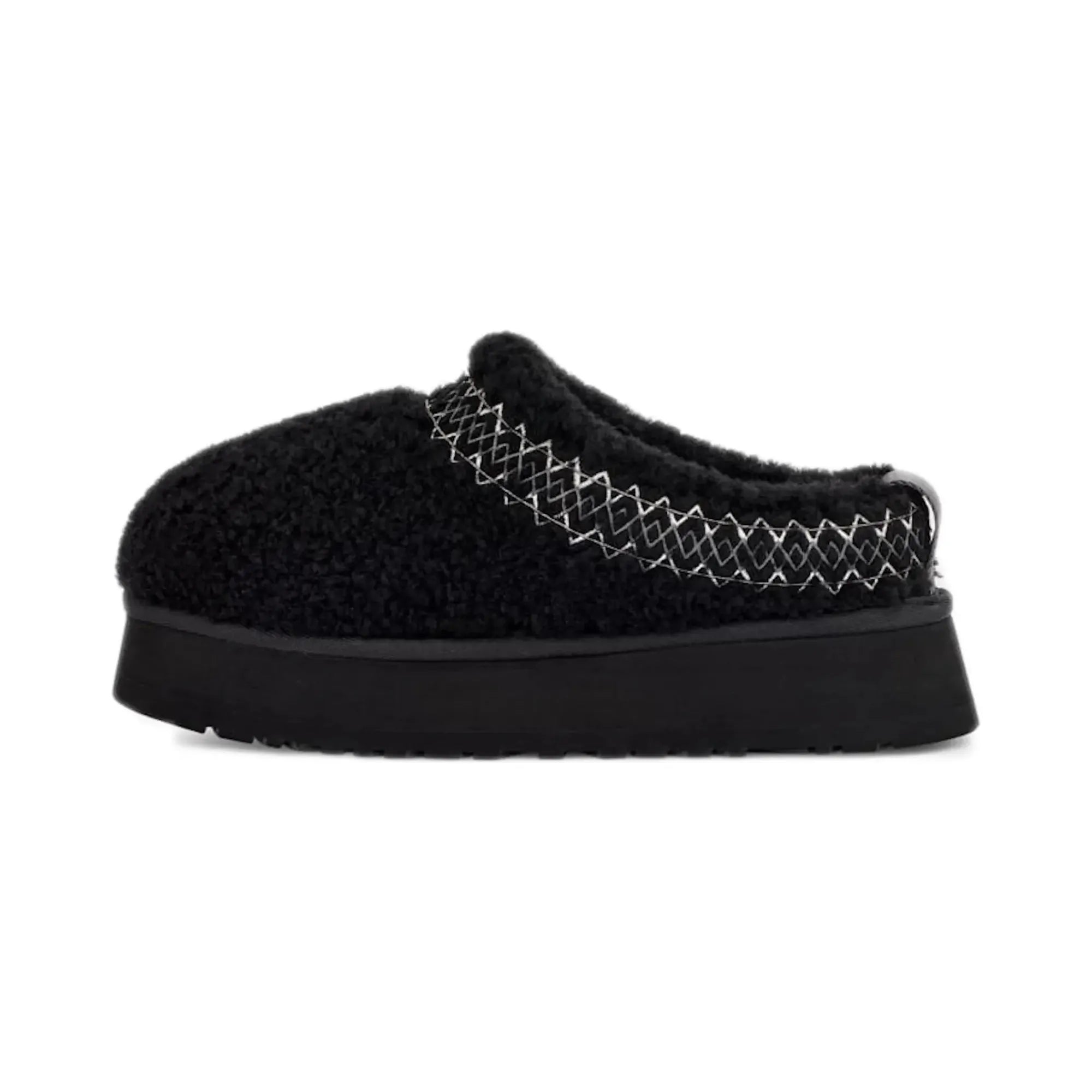 UGG Tazz Slipper Heritage Braid Black Women's Cozy House Shoes - Perfect for Indoor Comfort, Lounging & Winter Warmth