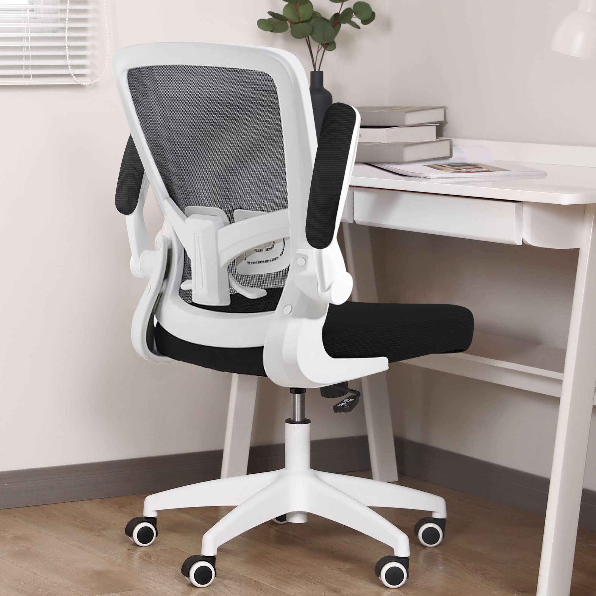 FelixKing Ergonomic Office Chair - Adjustable Height Swivel Desk Chair with Lumbar Support & Flip-Up Armrests for Home Office, Gaming, Conference Room (White) - Perfect for Long Work Hours & PC Gaming Sessions