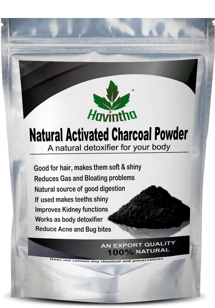 Havintha 100% Pure Natural Activated Charcoal Powder for Skin & Face - Deep Cleansing, Dead Skin Removal & Body Detox - 8 oz (227g) - Perfect for DIY Face Masks, Blackhead Treatment & Detoxifying Bath Soaks