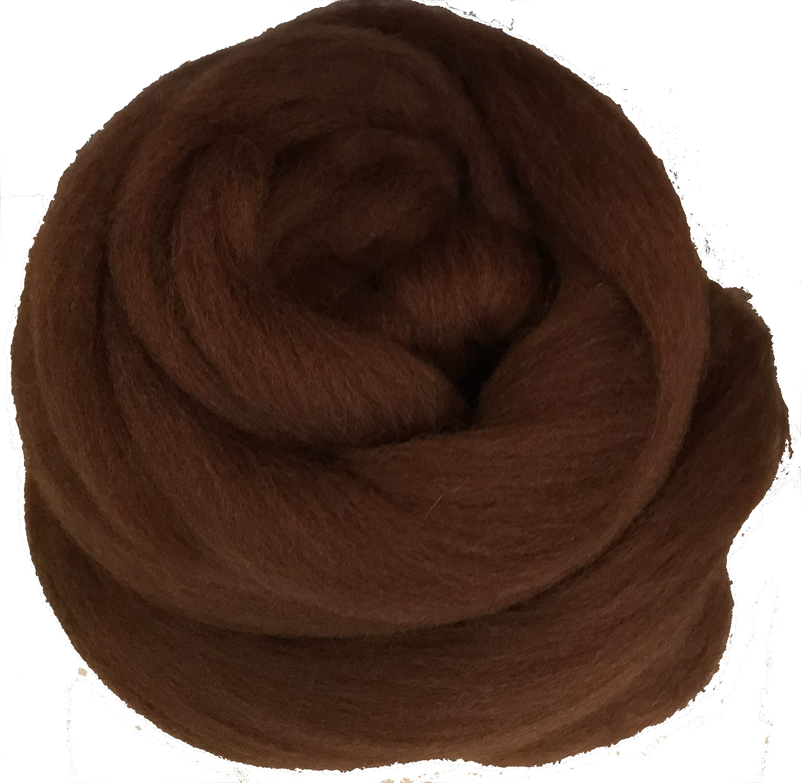 Shep's Premium Milk Chocolate Brown Merino Wool Roving - 4oz Natural Fiber for Spinning, Felting & Knitting | Soft Handmade Craft Supplies for DIY Yarn, Needle Felting & Wool Art Projects | Made in USA