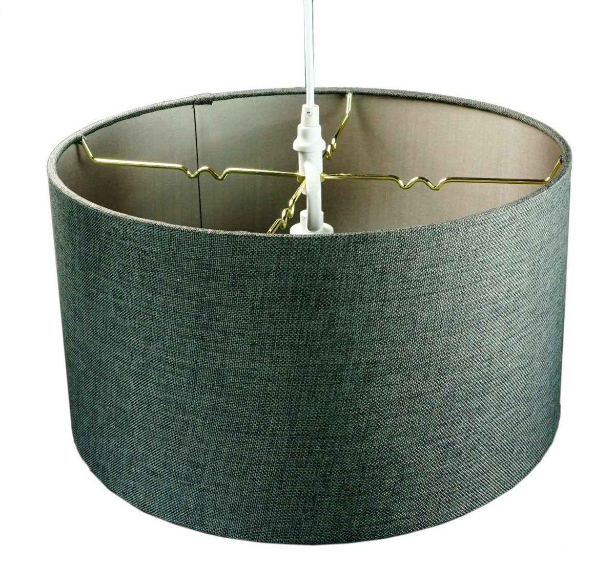 HomeConcept 2-Light Plug-in Swag Pendant with Diffuser - 18 Inch Granite Gray & White Cord - Perfect for Kitchen Island, Dining Room, or Bedroom Lighting