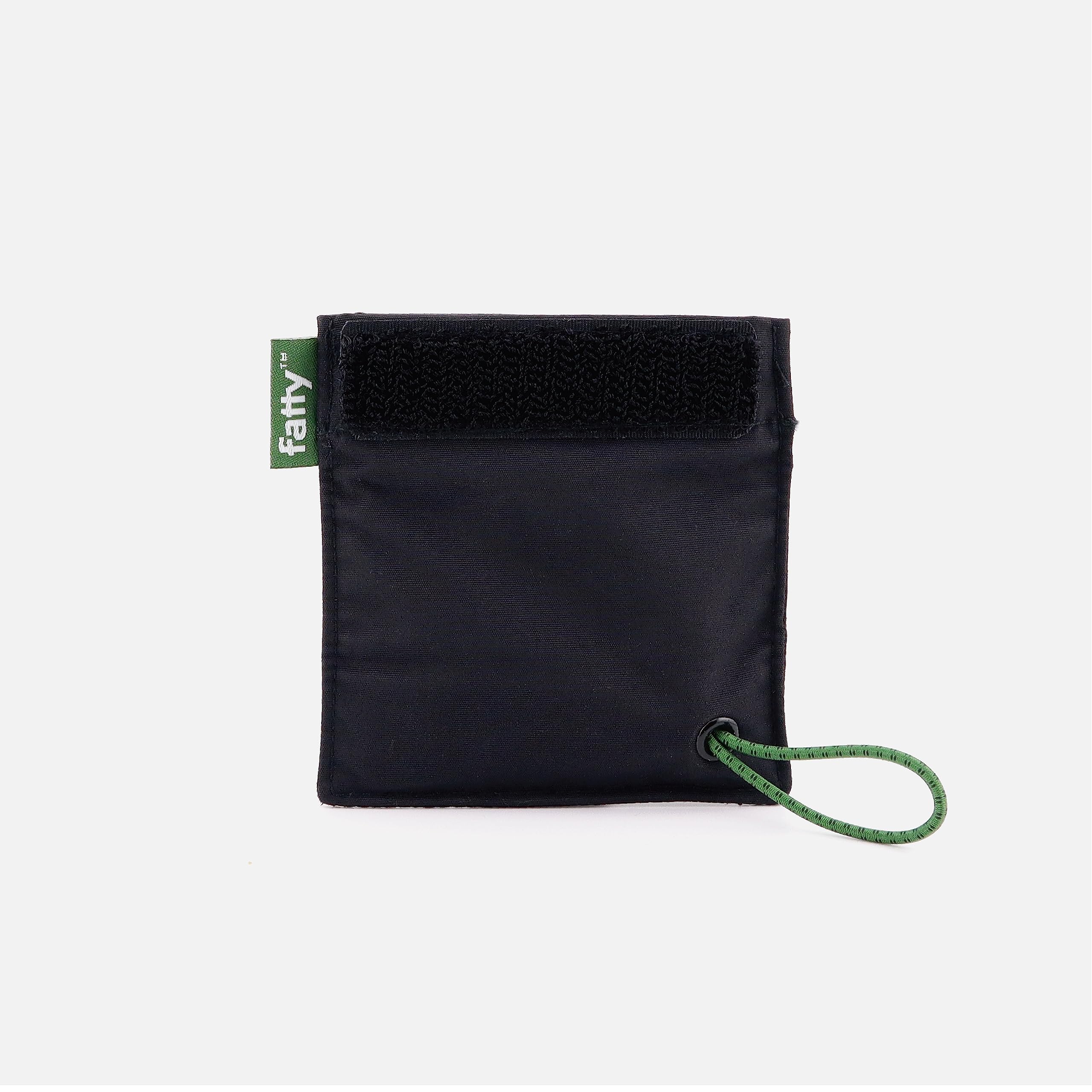 FattyPack - Detachable Hat Storage Pocket - Organize Cash, Medicine, Gum, Keys, Pens & Golf Accessories - Black/Green - Perfect for Golf, Hiking, Travel & Outdoor Activities