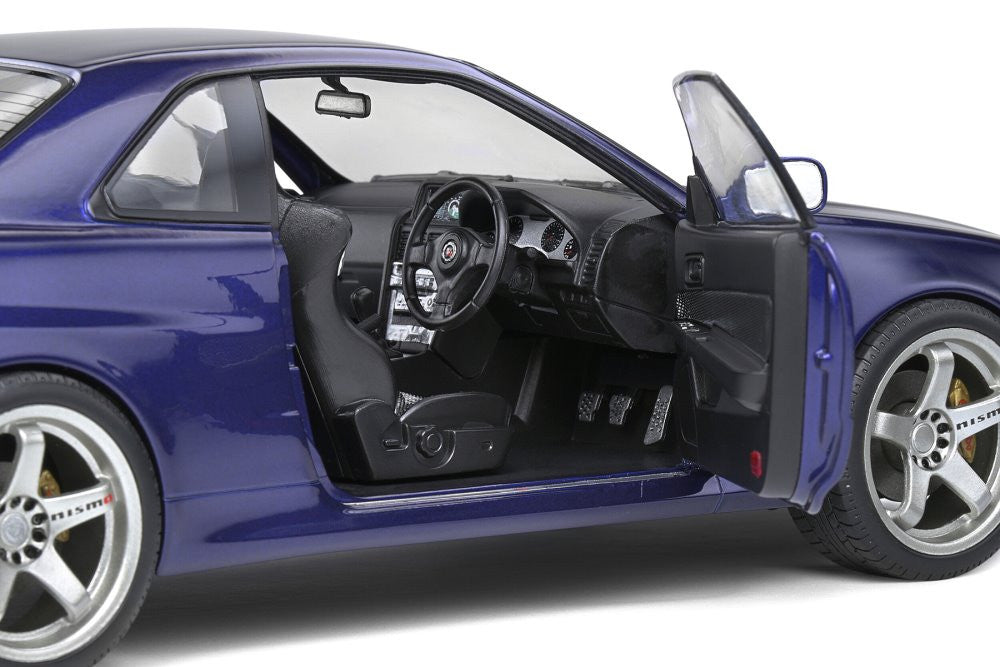 1:18 Scale Nissan Skyline GT-R R34 Diecast Model Car - Midnight Purple - Collectible Vehicle for Display, Racing Enthusiasts & Anime Fans (Perfect for Home/Office Decor & Gift Giving)