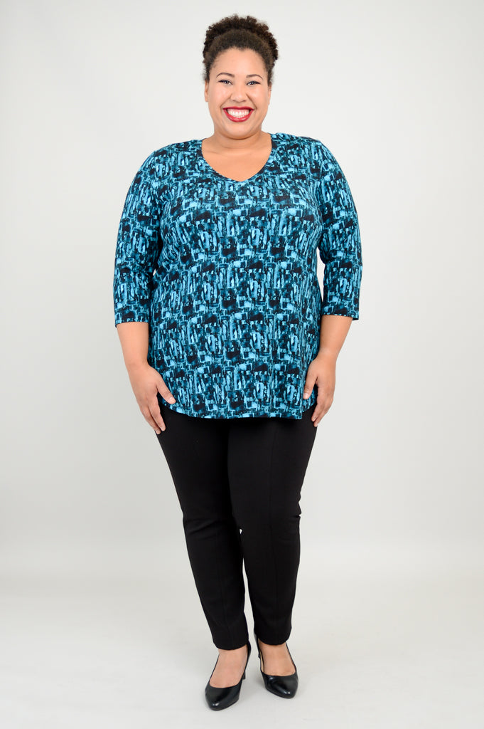 Jackie 3/4 Sleeve Women's Tops - Soft Bamboo Fabric, Breathable & Comfortable, Brickstone Color - Perfect for Yoga, Workout & Casual Wear