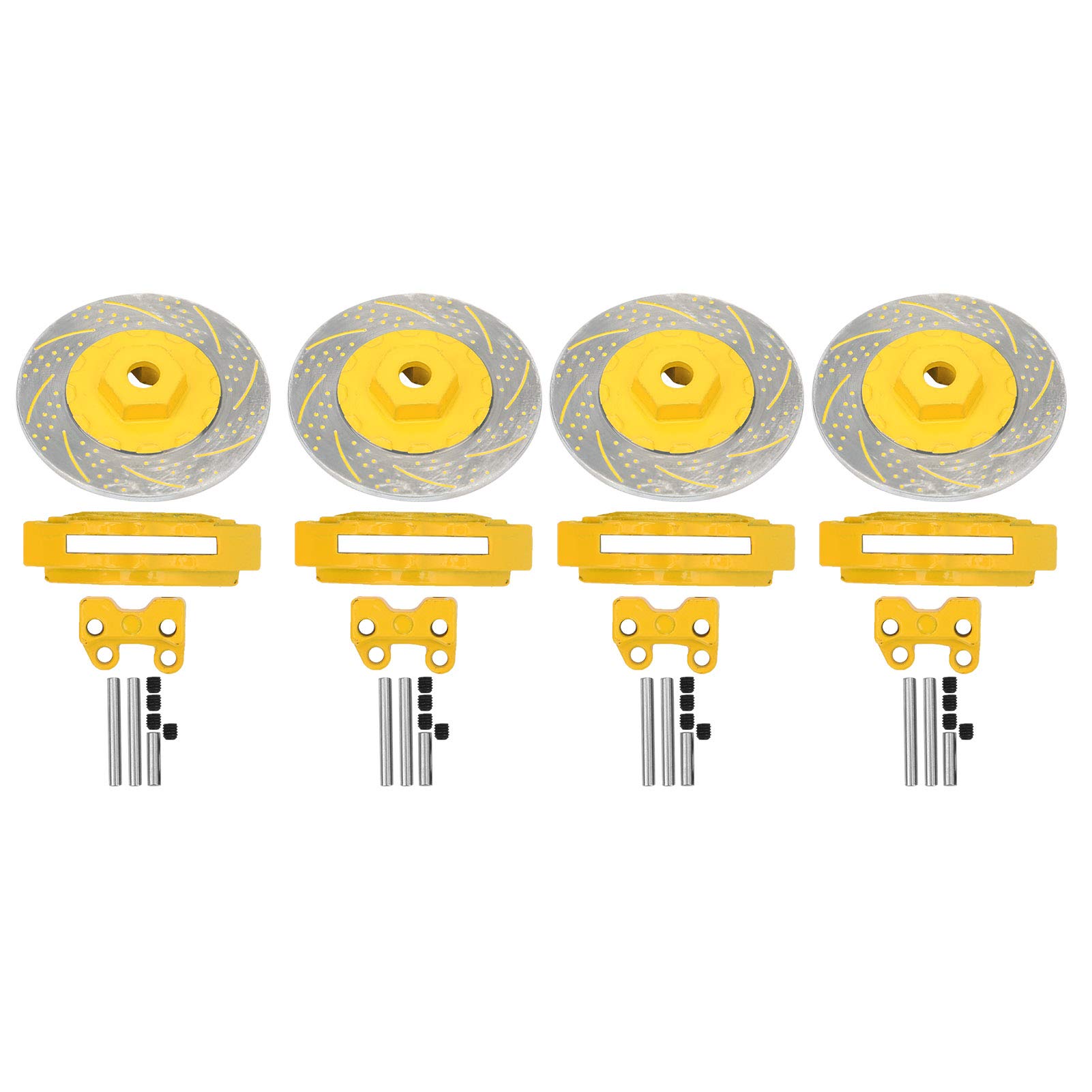 Fudax High-Simulation Metal RC Car Brake Discs - Realistic Yellow Wheel Brake Disc for On-Road RC Cars | Perfect for Drifting, Racing & Scale Model Upgrades